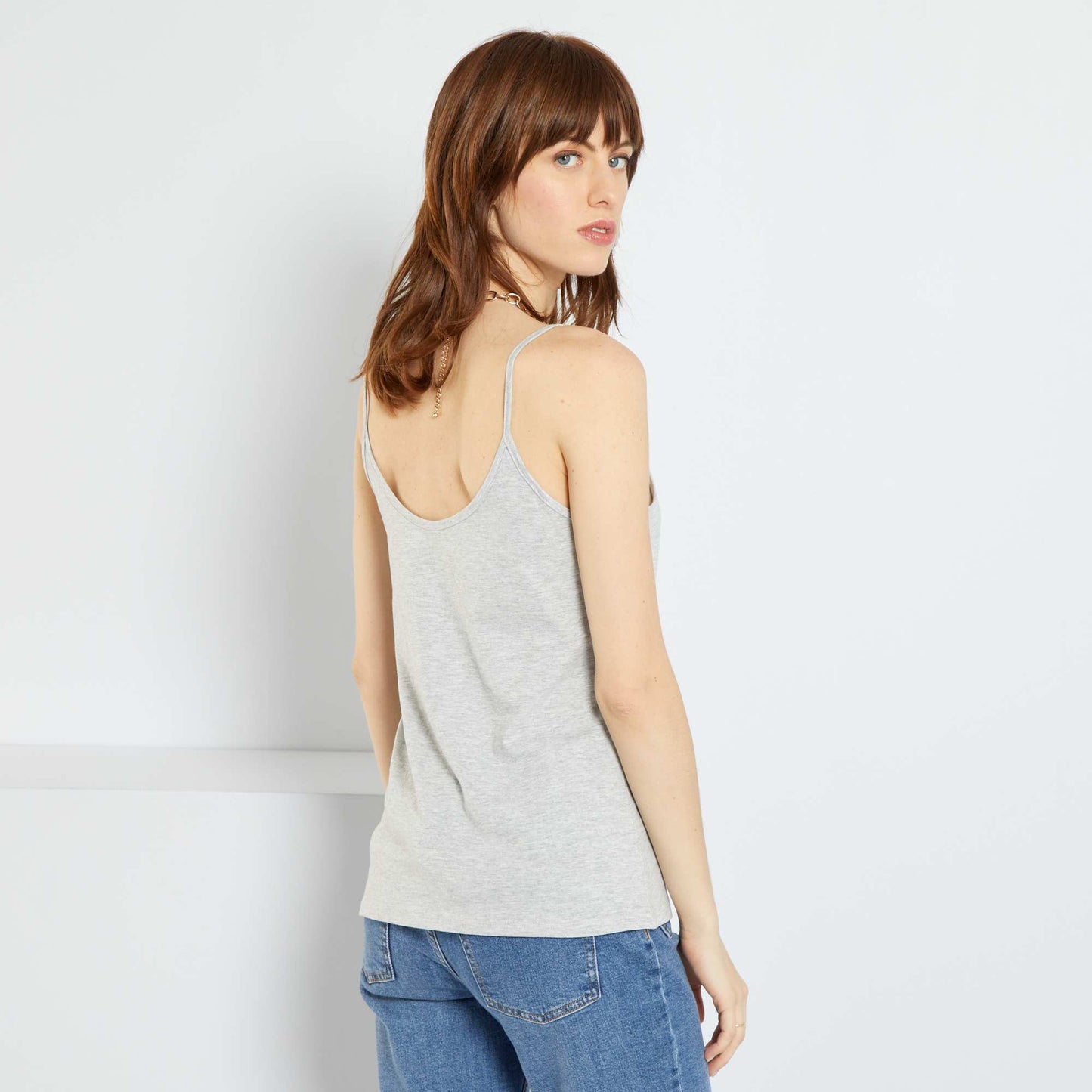 Spaghetti strap top GRIS CH CL