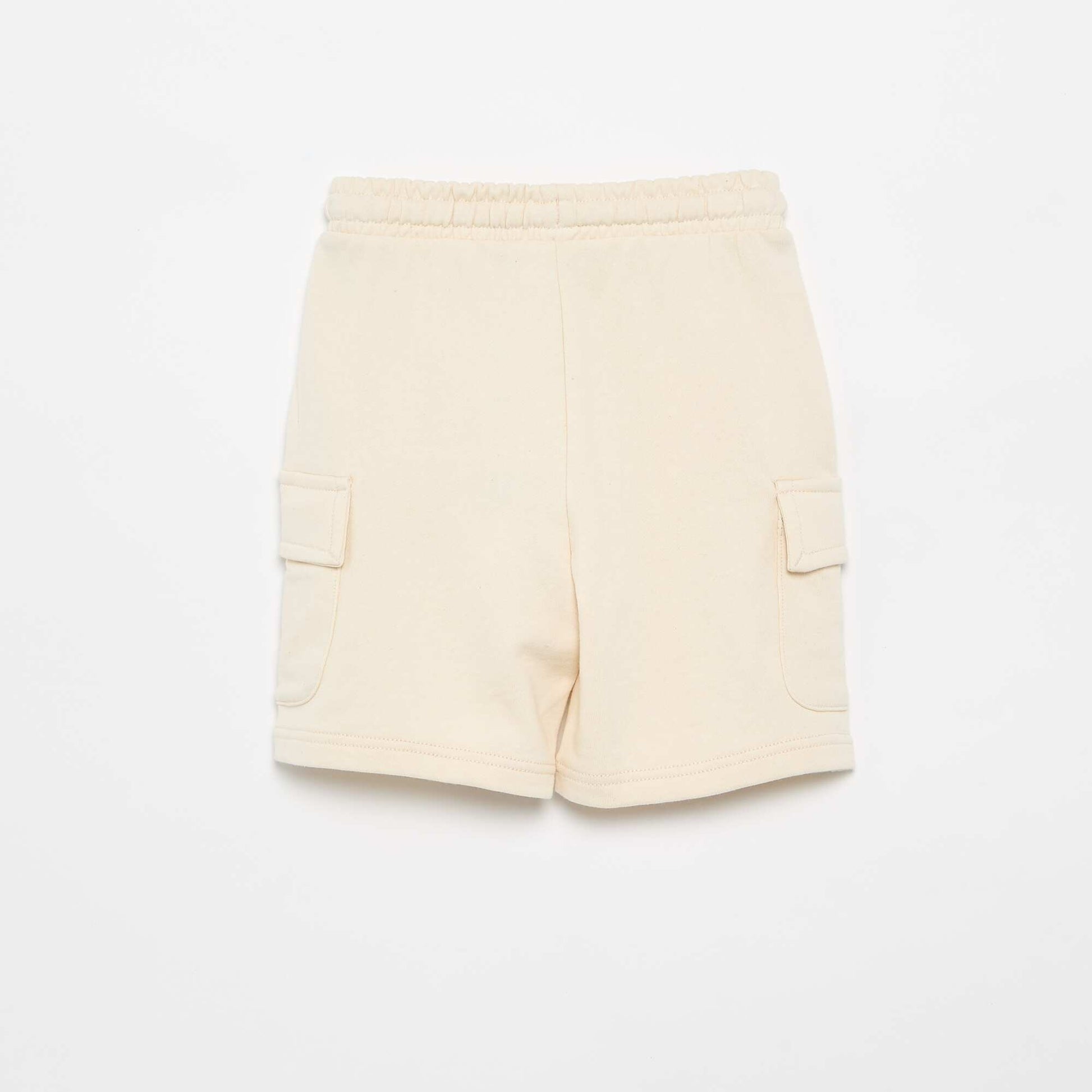 Multi-Pocket Fleece Shorts BEIGE
