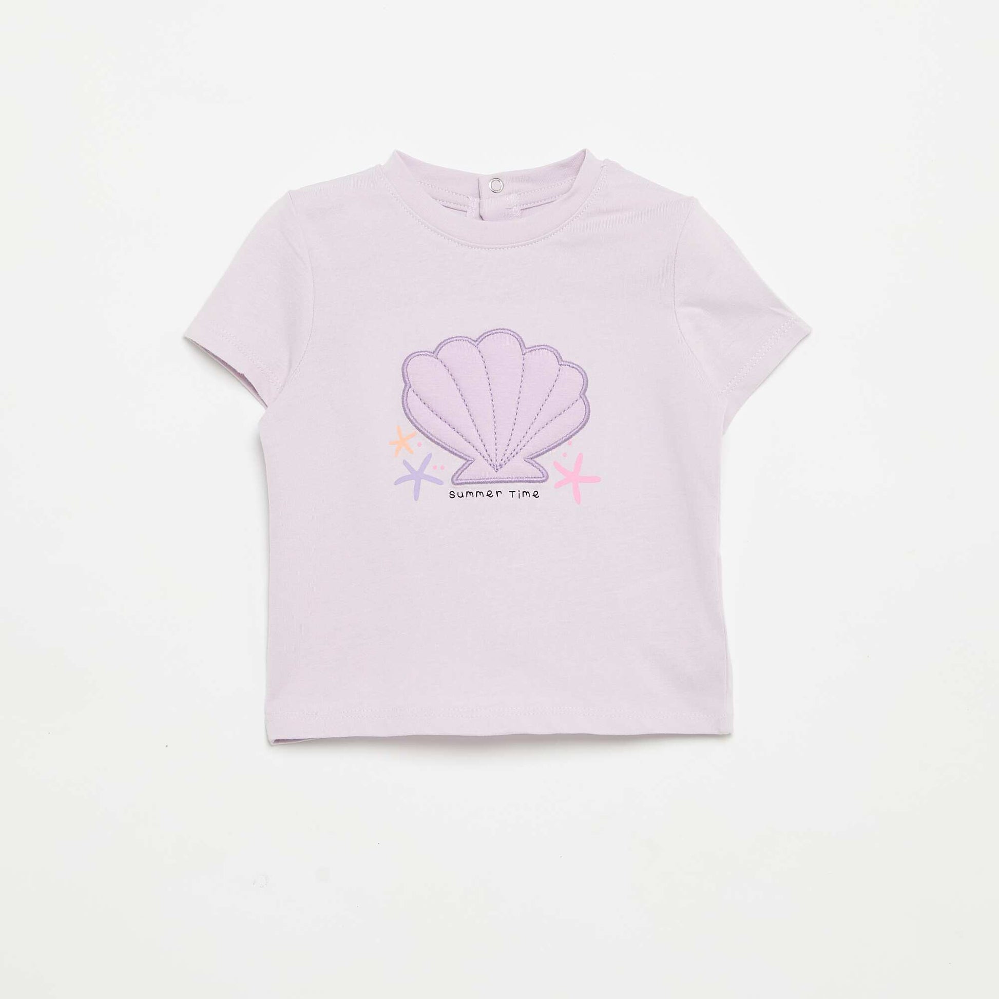 Printed short-sleeved T-shirt PURPLE