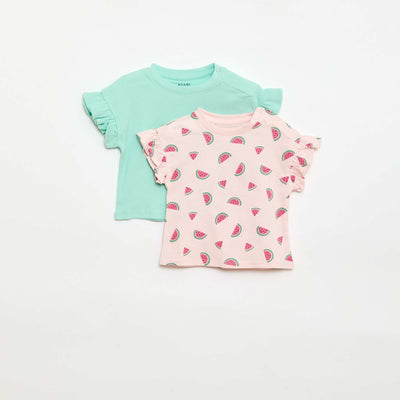 2-Pack Short-Sleeve Cotton Jersey T-Shirts PINK