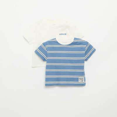 2-Pack Cotton Jersey Short-Sleeved T-shirts BLUE