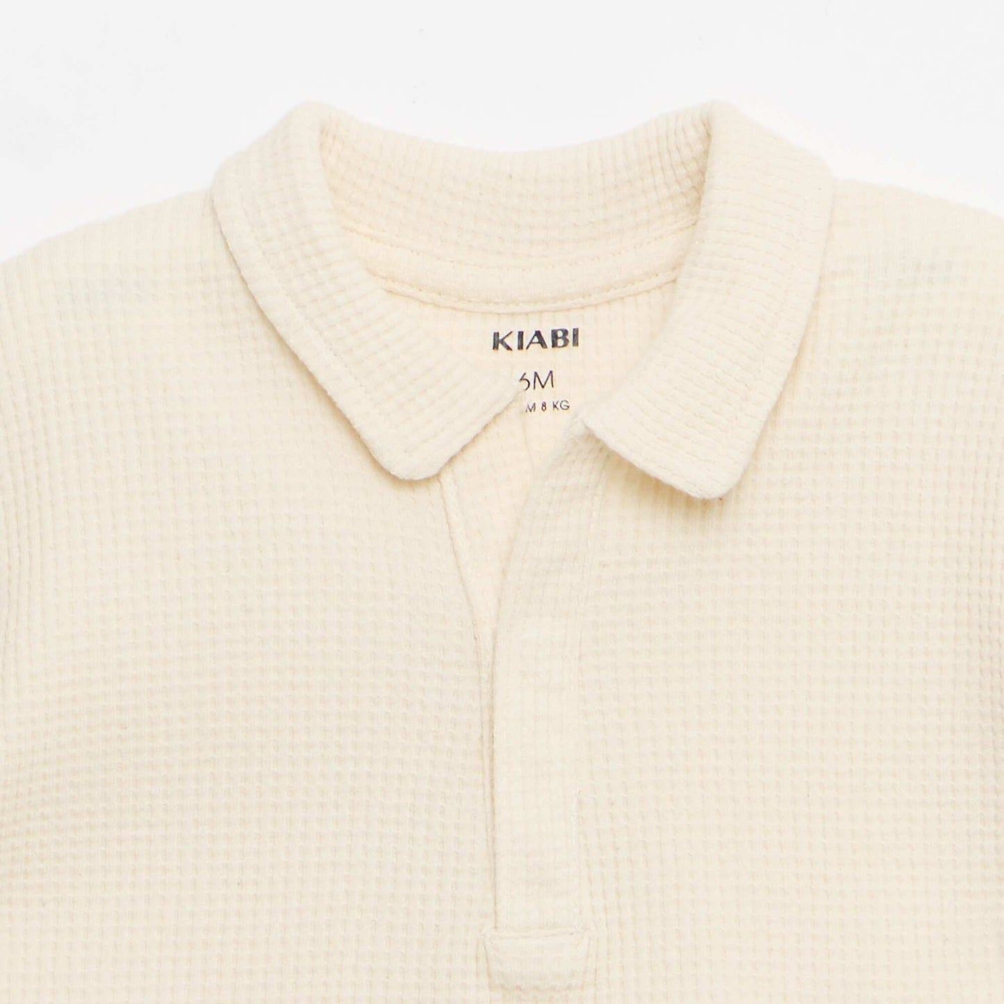 2-piece Waffle Knit Polo and Shorts Set WHITE