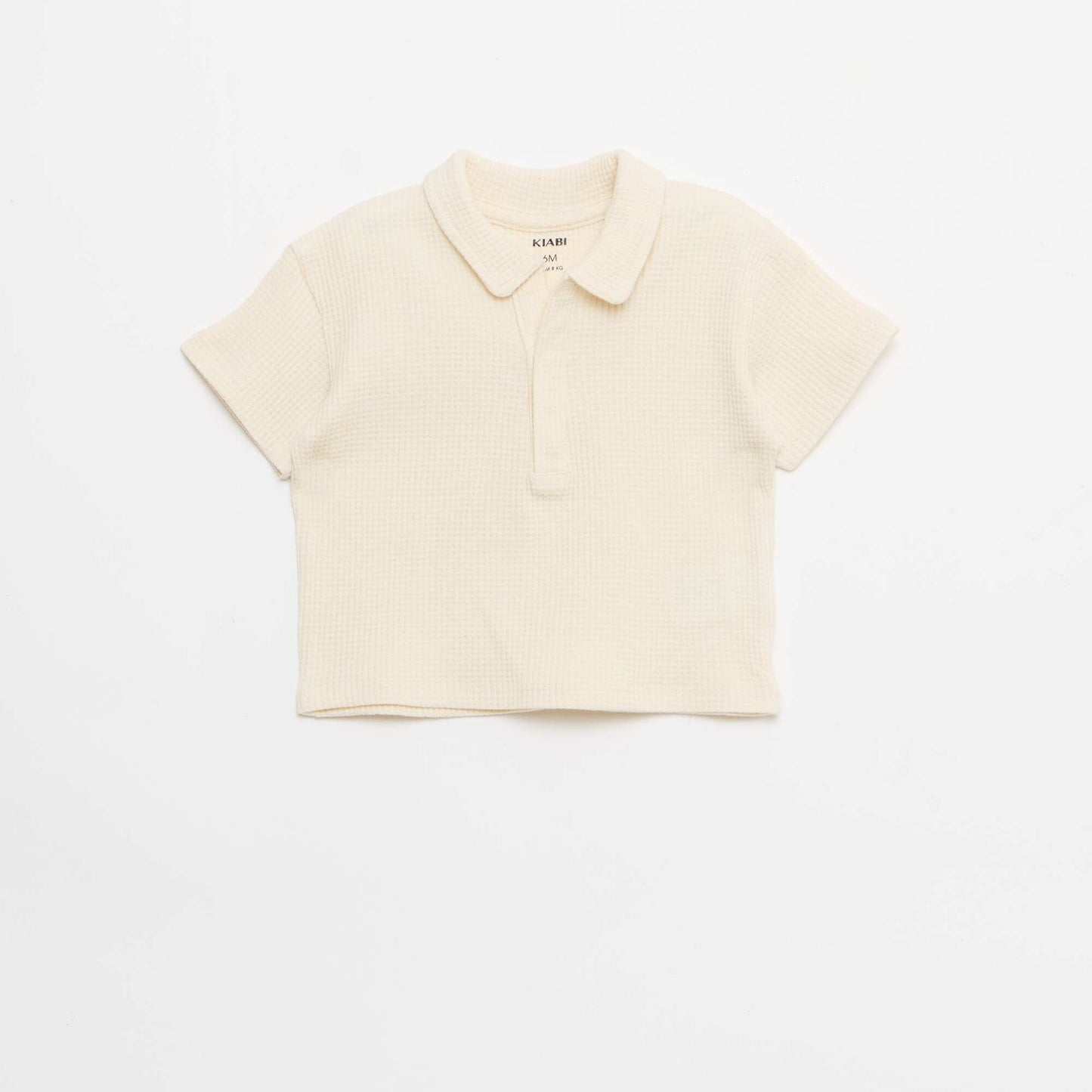 2-piece Waffle Knit Polo and Shorts Set WHITE