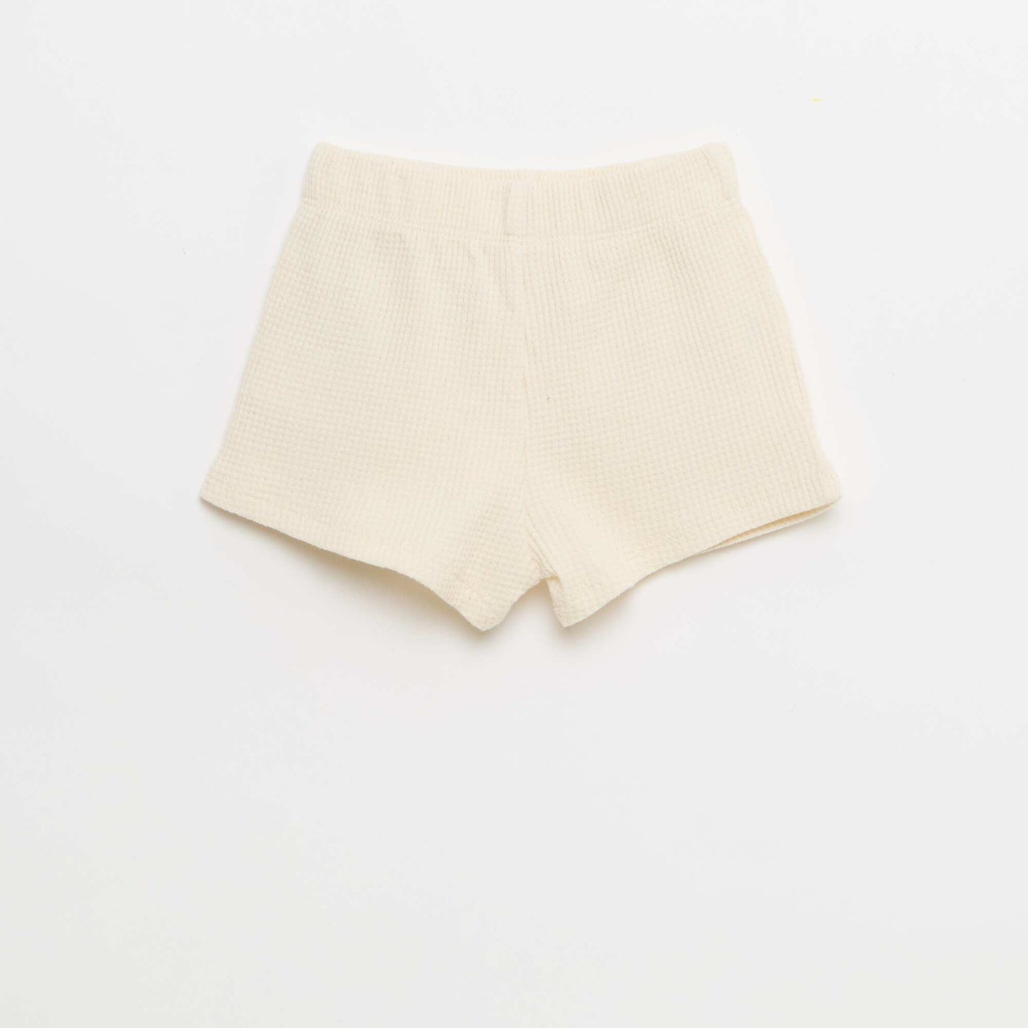 2-piece Waffle Knit Polo and Shorts Set WHITE