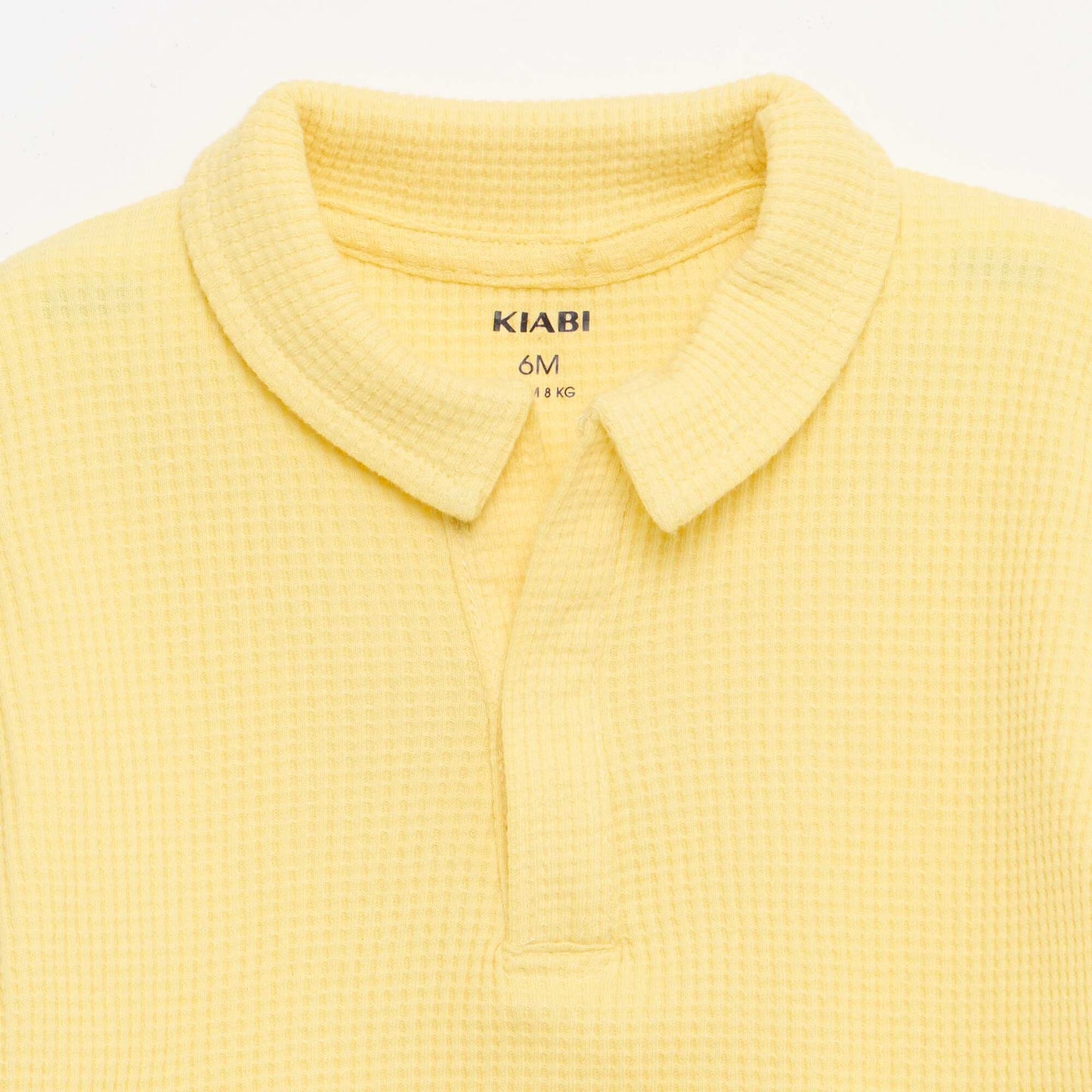 2-piece Waffle Knit Polo and Shorts Set YELLOW