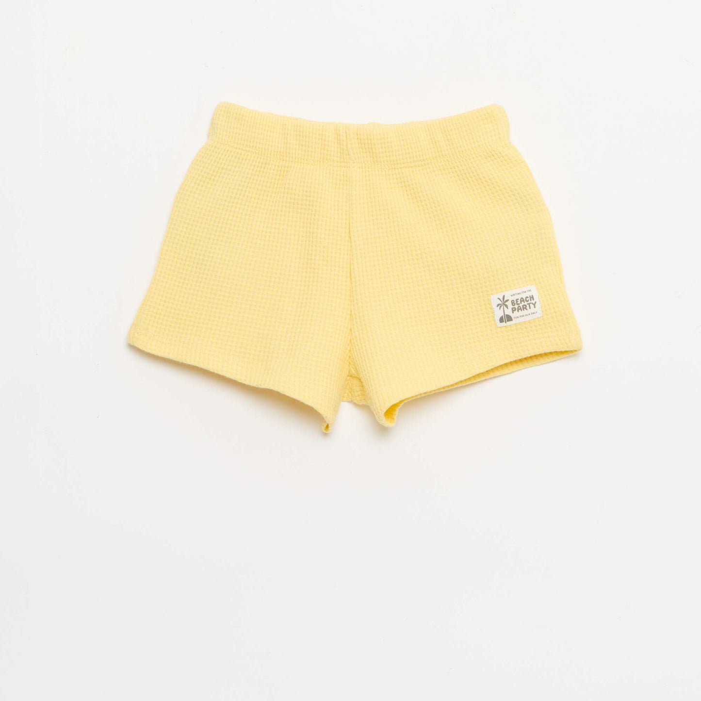 2-piece Waffle Knit Polo and Shorts Set YELLOW