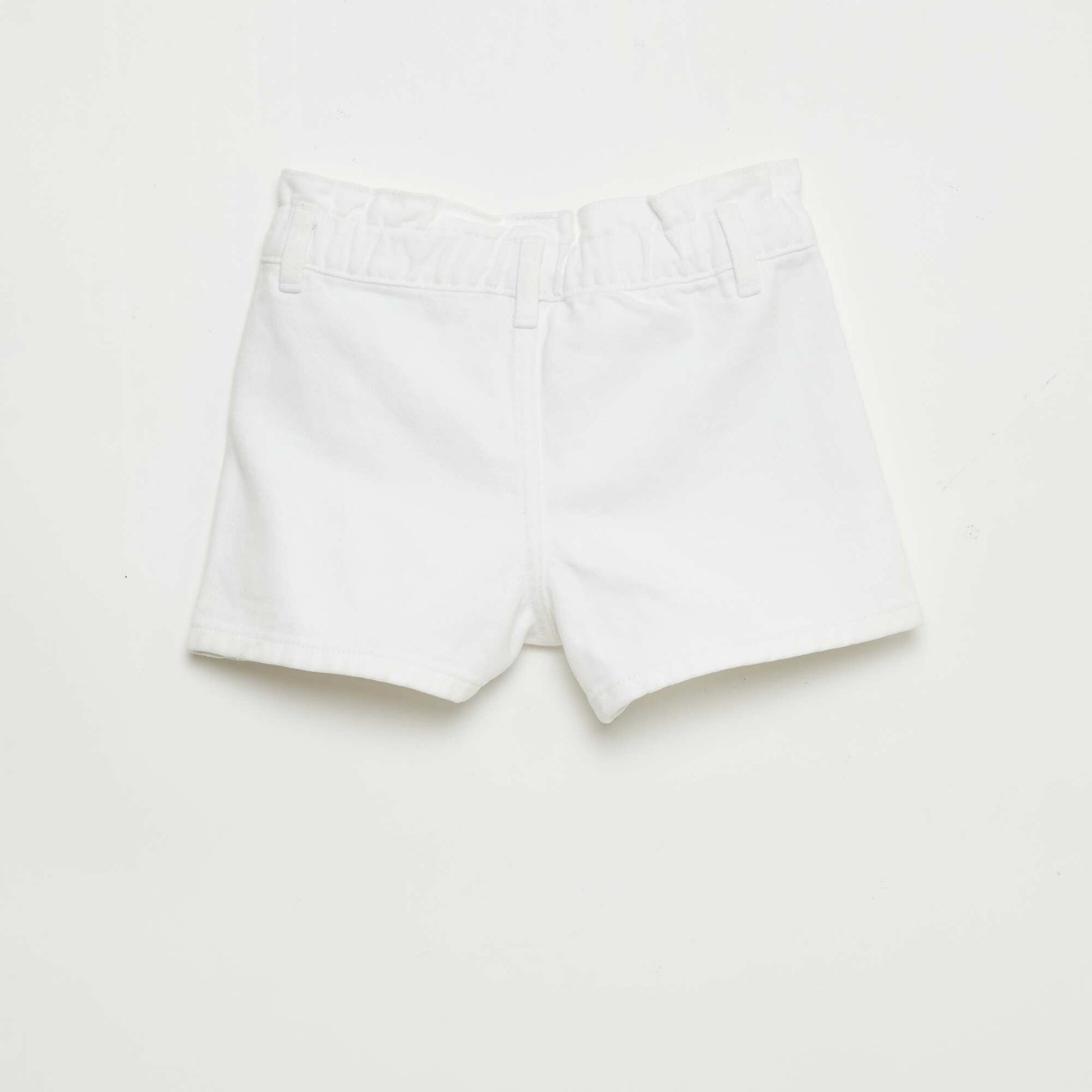 Paper Bag Denim Shorts WHITE