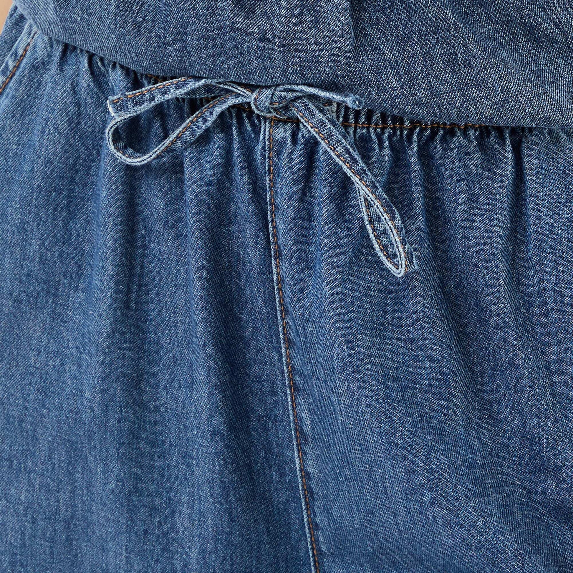 Wide-Leg Denim Trousers BLUE
