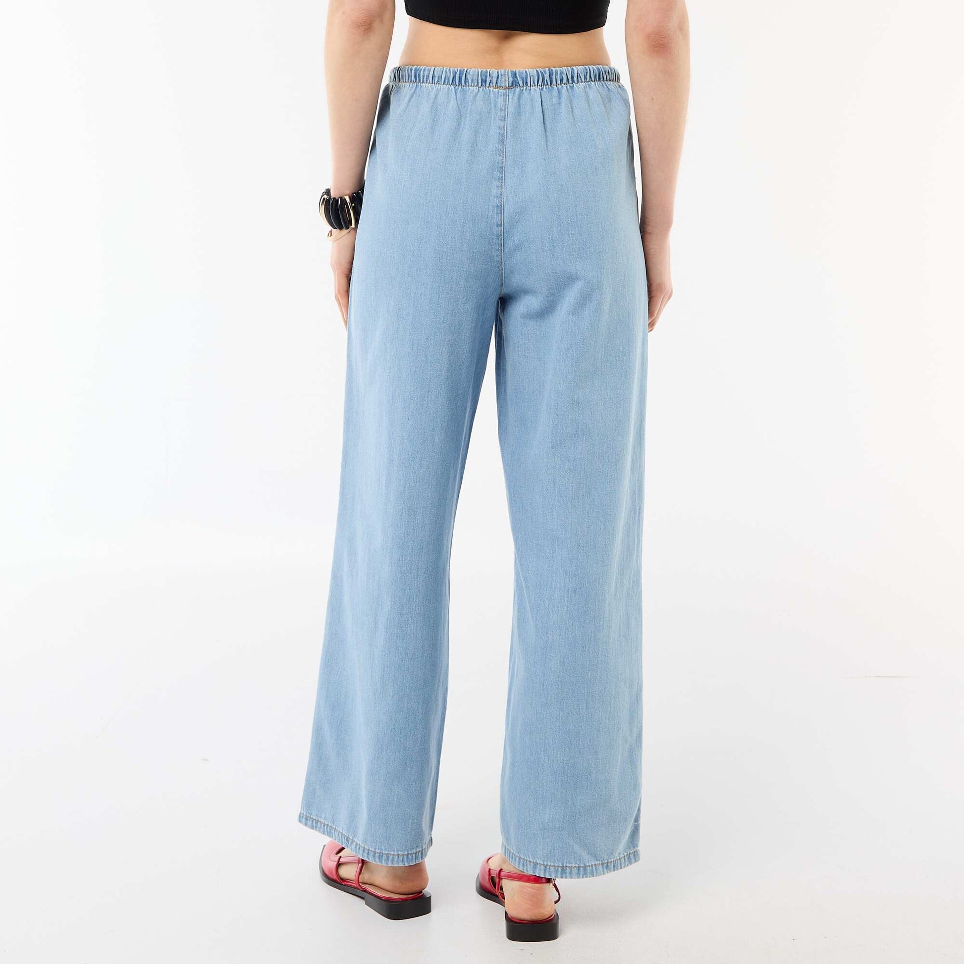 Wide-Leg Denim Trousers BLUE