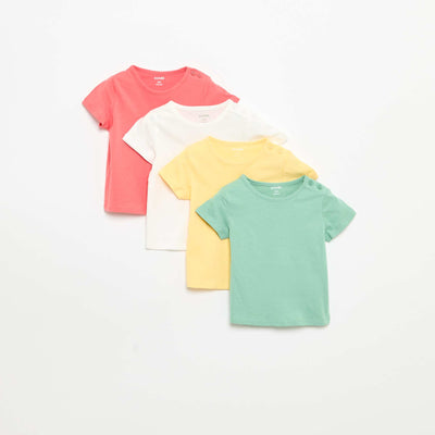 Pack of 4 Plain T-shirts WHITE