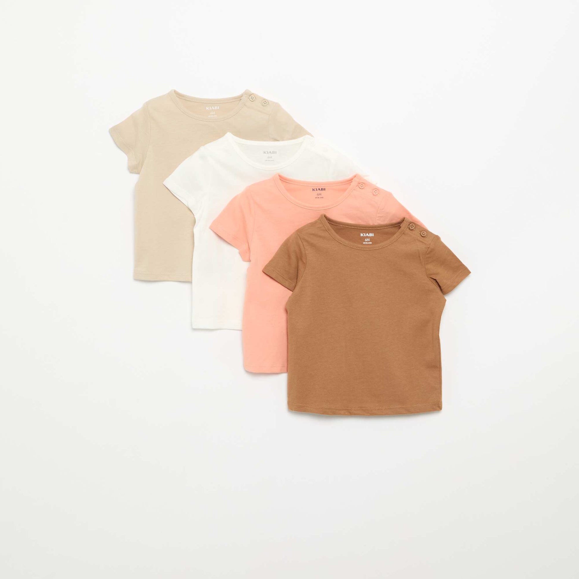 Pack of 4 Plain T-shirts ORANGE