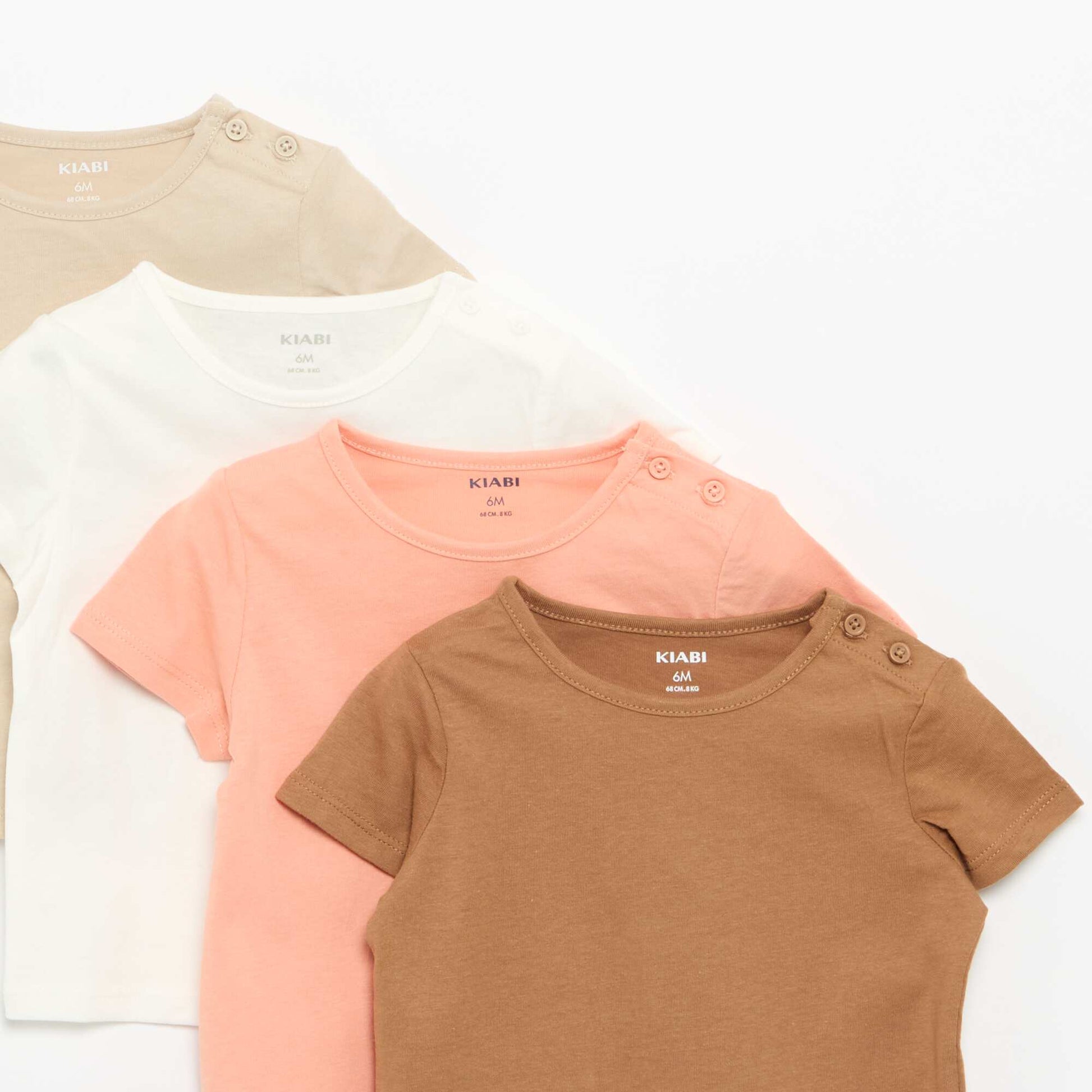Pack of 4 Plain T-shirts ORANGE
