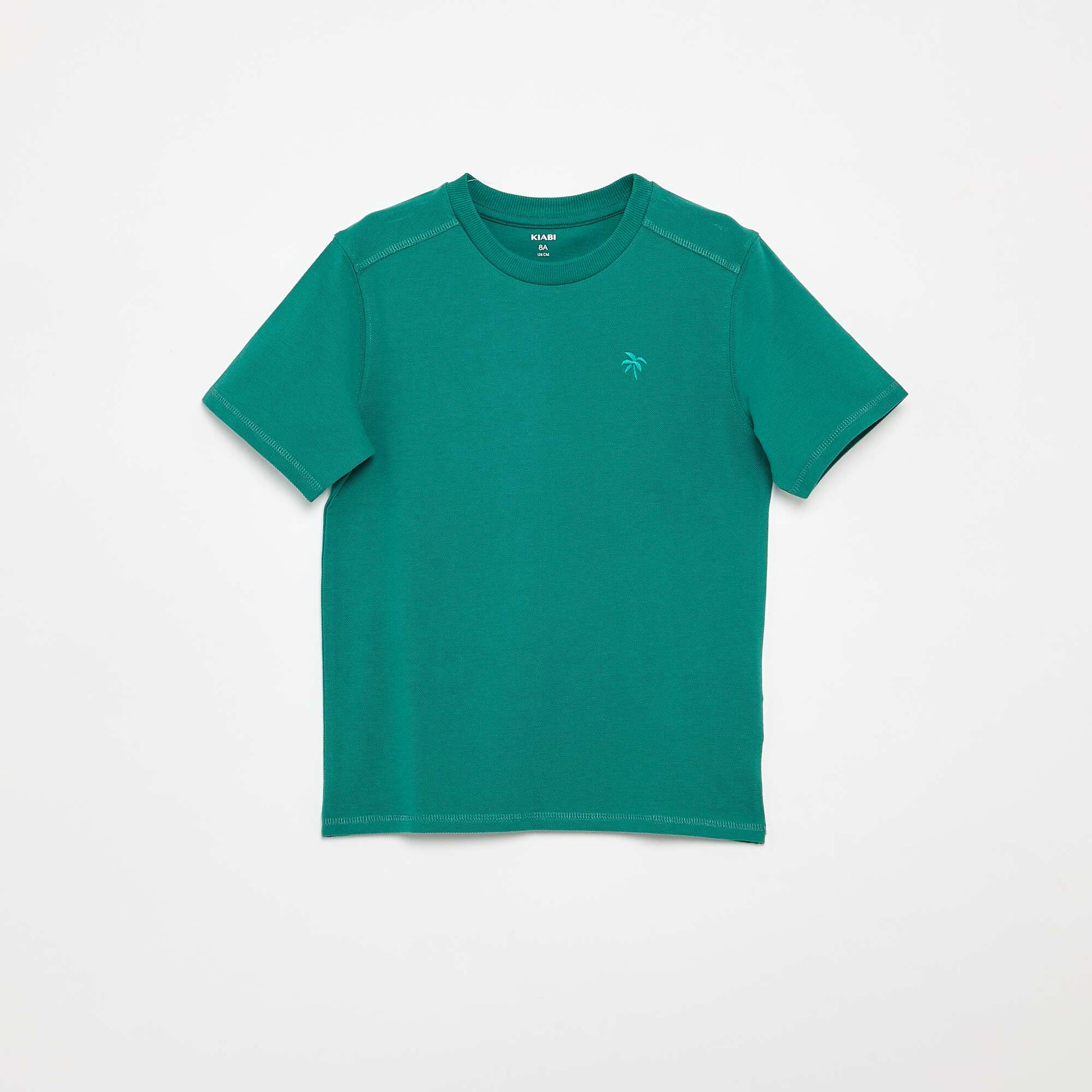 Cotton piqué t-shirt and shorts set GREEN