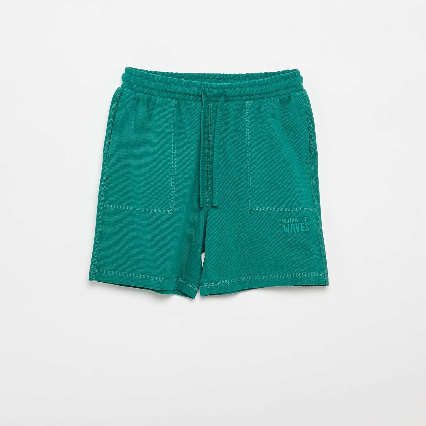 Cotton piqué t-shirt and shorts set GREEN