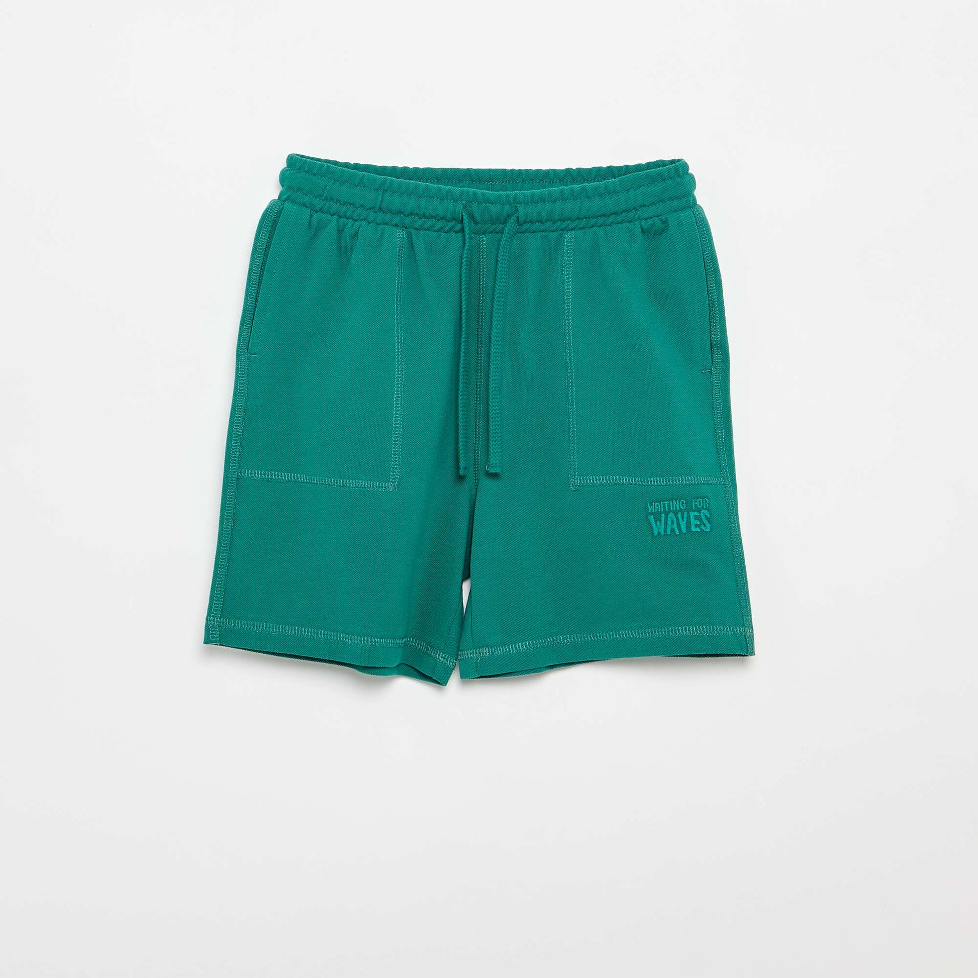 Cotton piqué t-shirt and shorts set GREEN