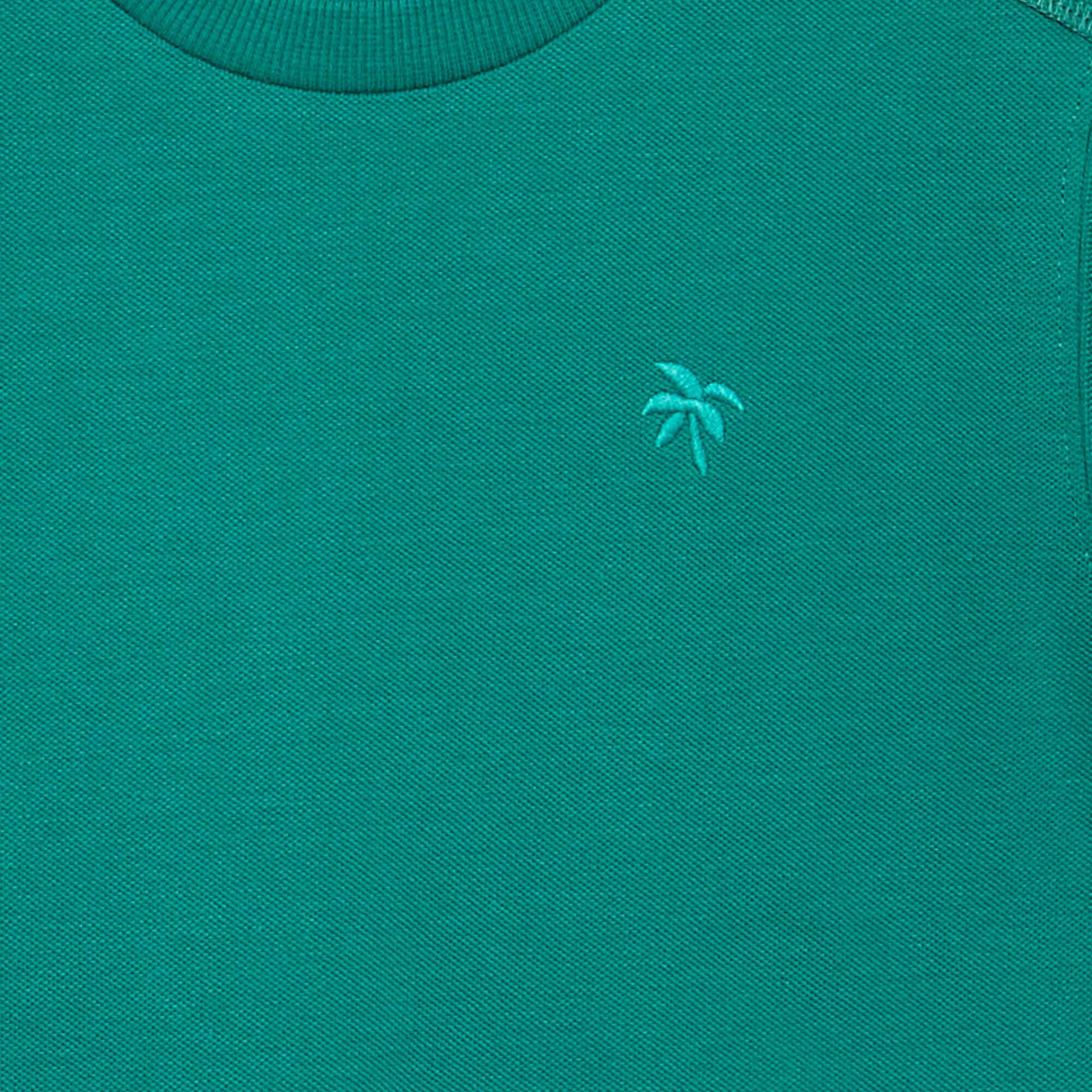 Cotton piqué t-shirt and shorts set GREEN