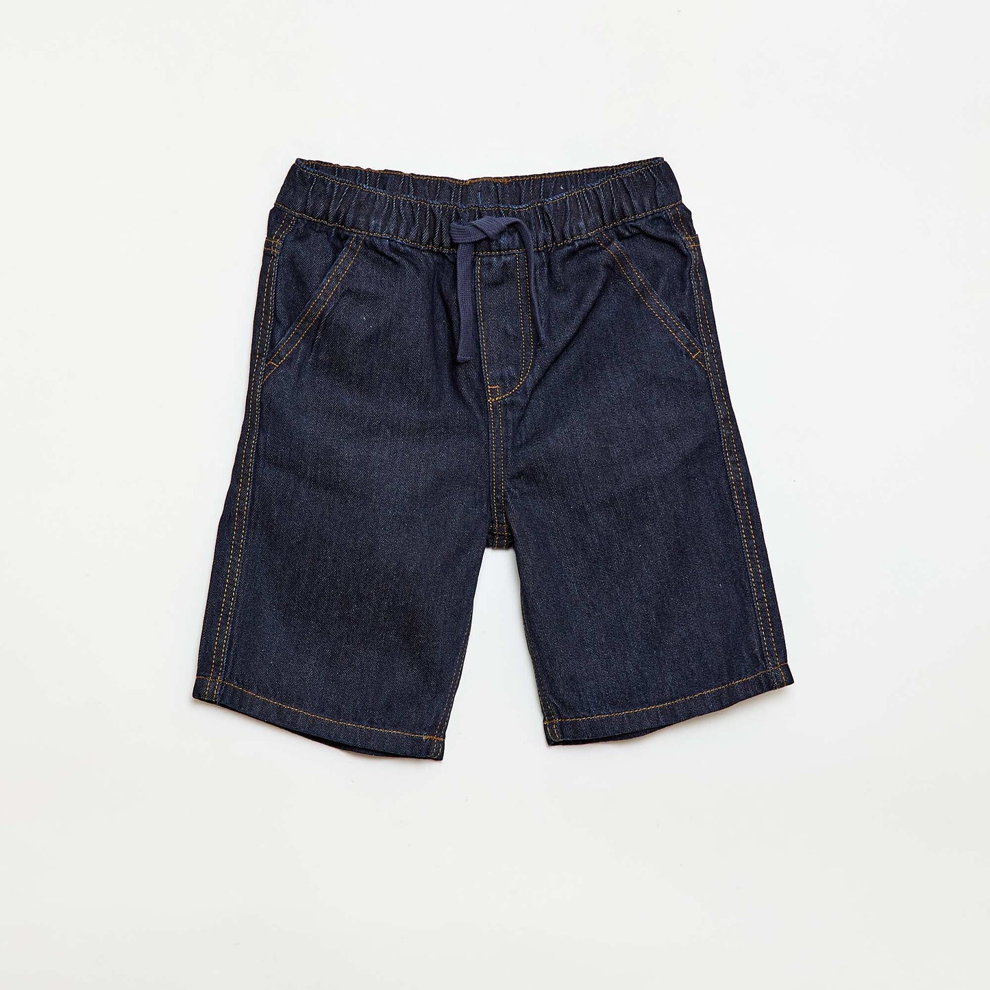 Drawstring Denim Bermuda Shorts BLUE