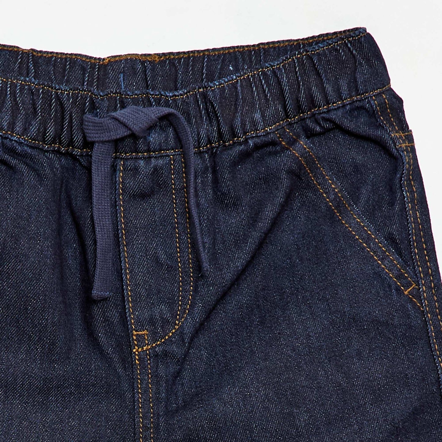 Drawstring Denim Bermuda Shorts BLUE