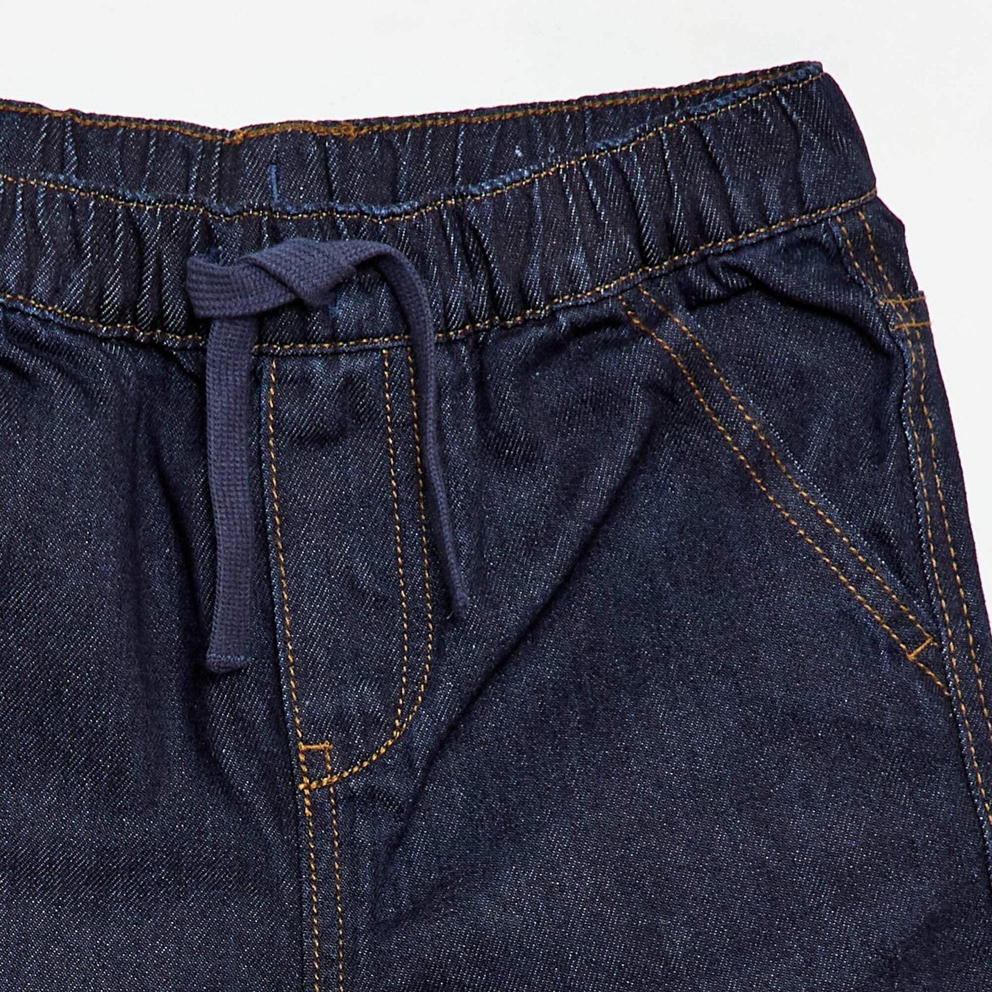 Drawstring Denim Bermuda Shorts BLUE