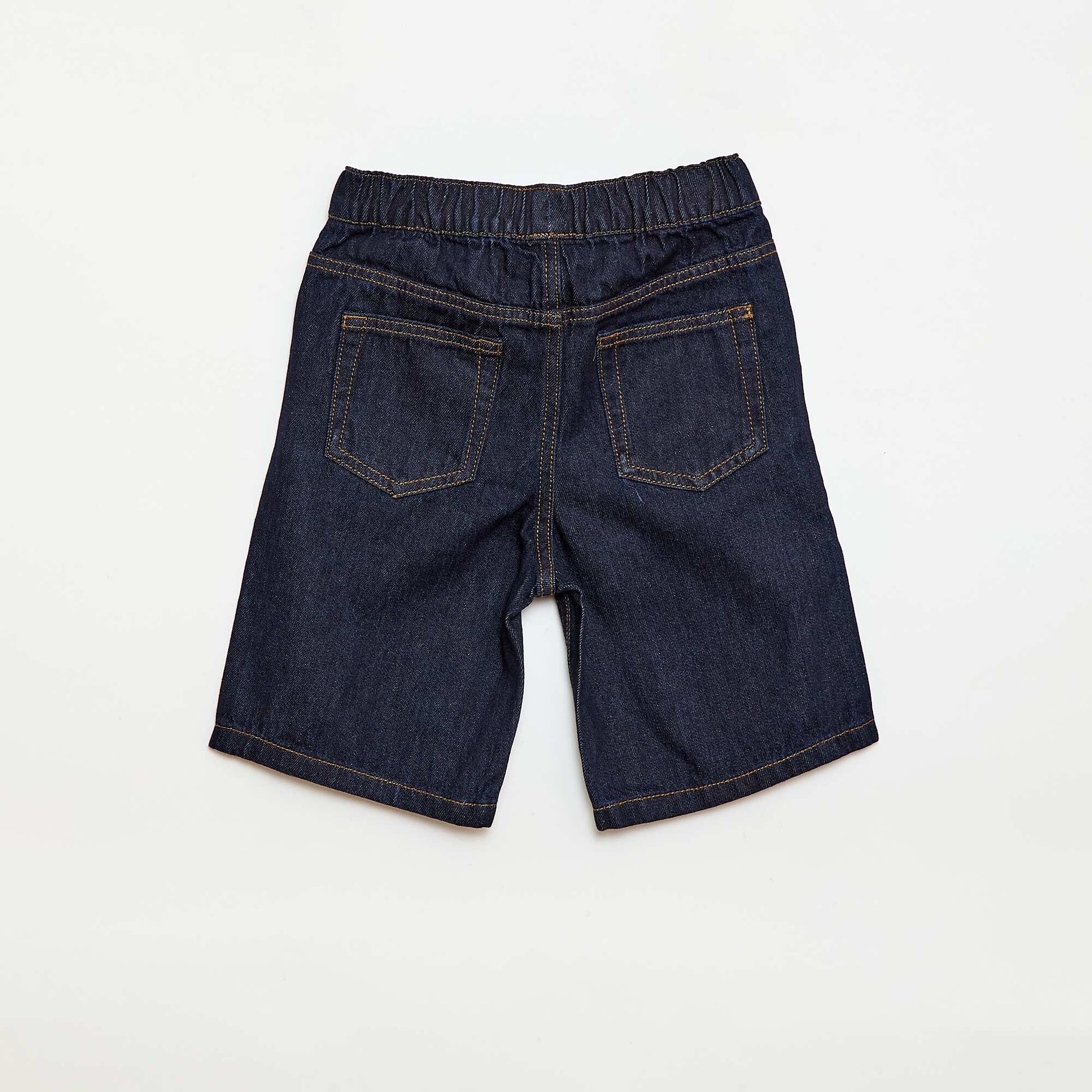 Drawstring Denim Bermuda Shorts BLUE