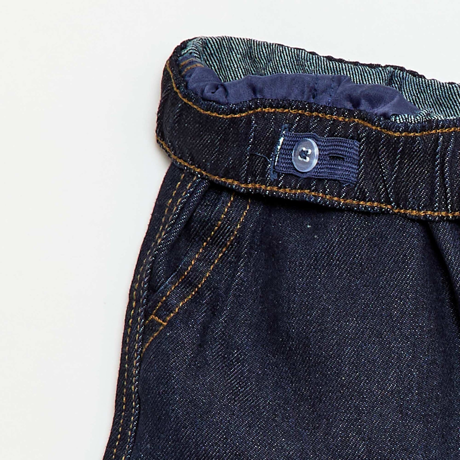 Drawstring Denim Bermuda Shorts BLUE