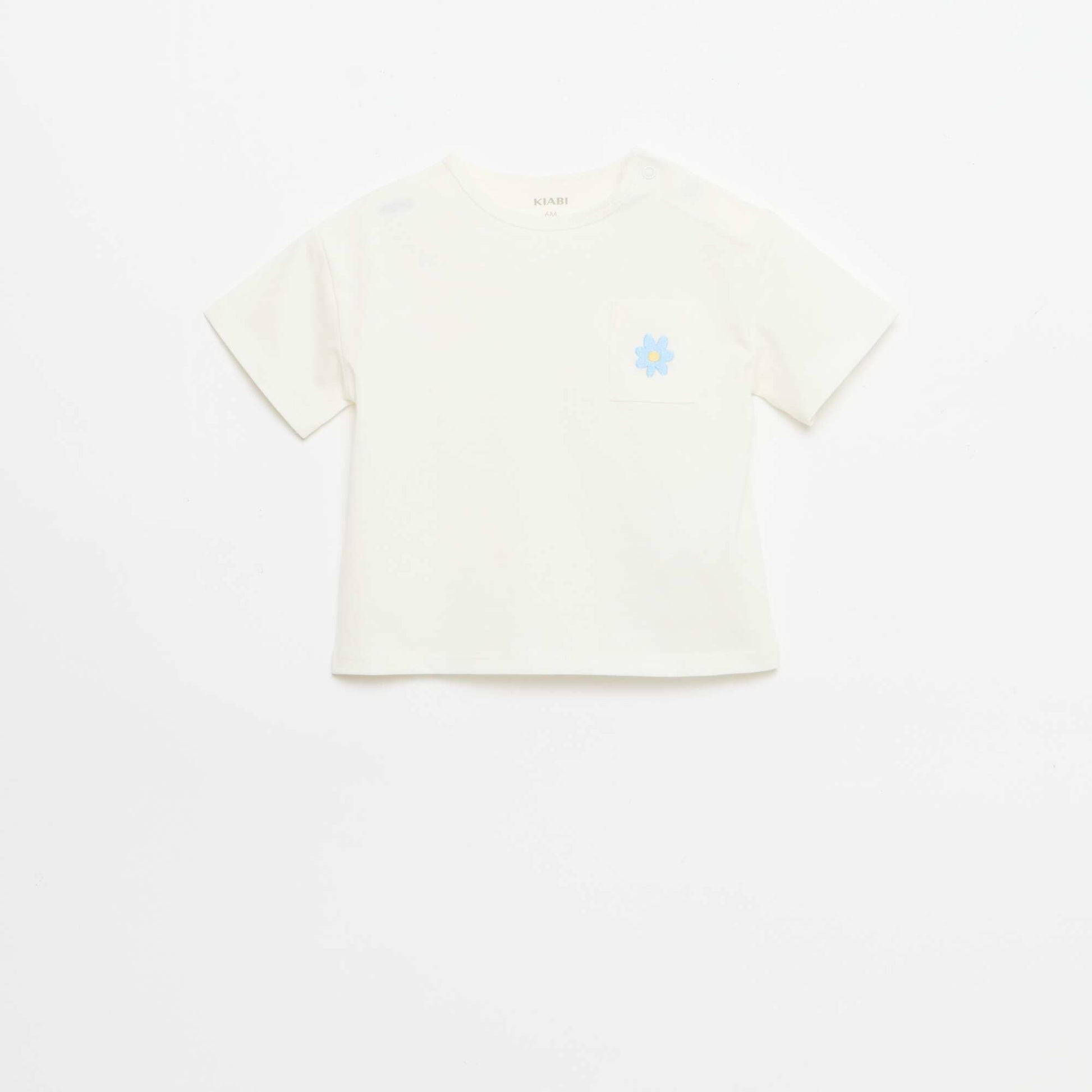 Ribbed T-shirt and Bike Shorts Set - 2-piece BLUE