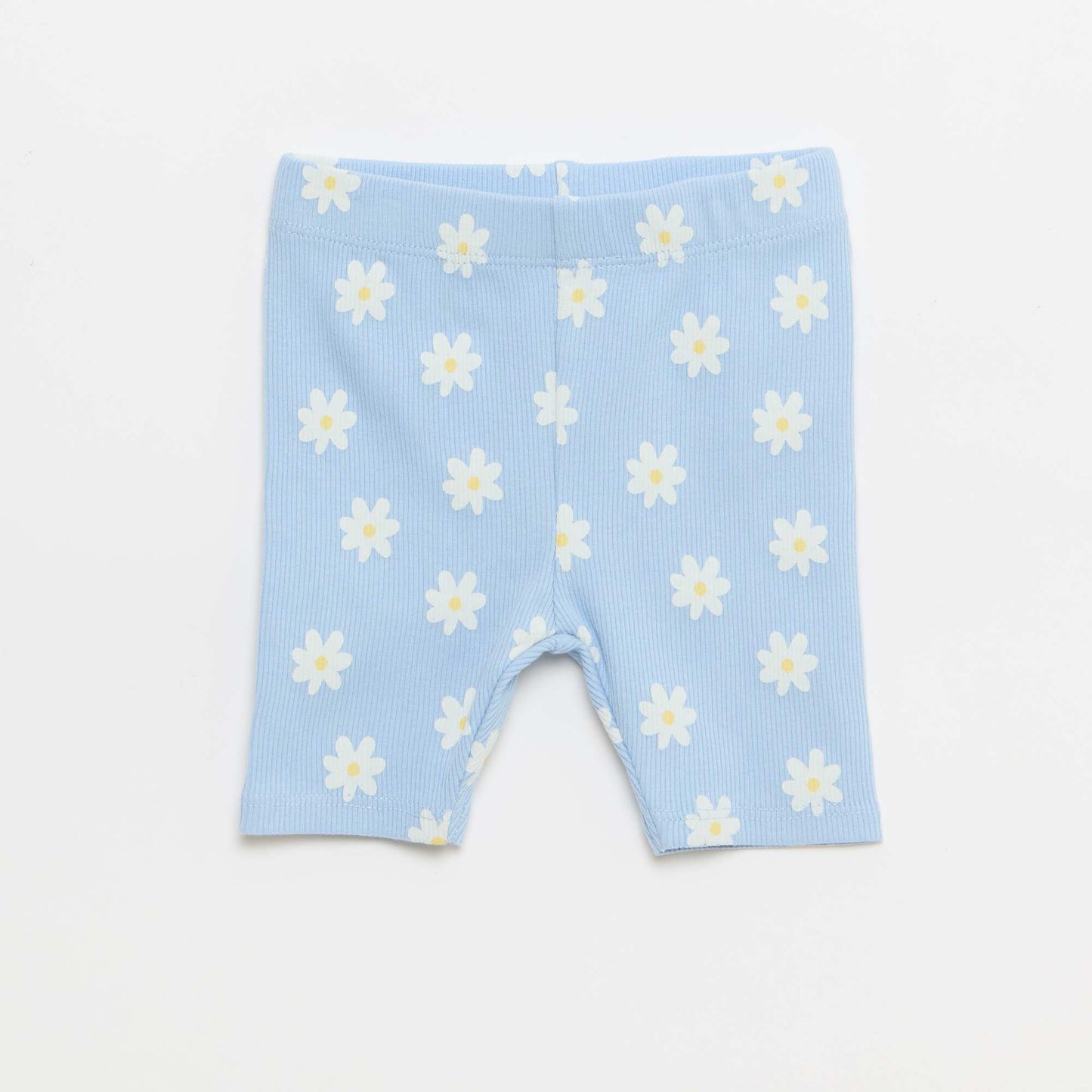 Ribbed T-shirt and Bike Shorts Set - 2-piece BLUE