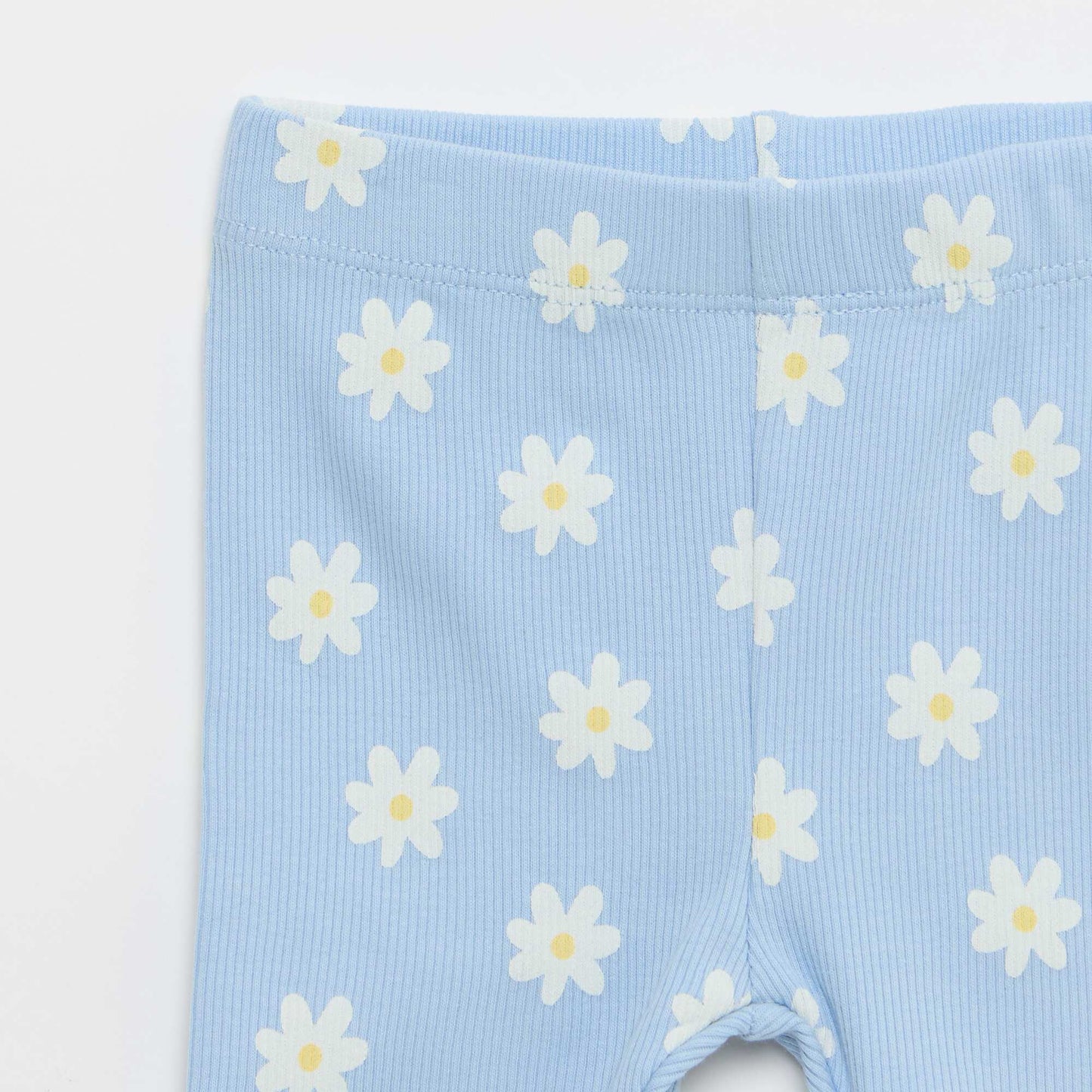 Ribbed T-shirt and Bike Shorts Set - 2-piece BLUE