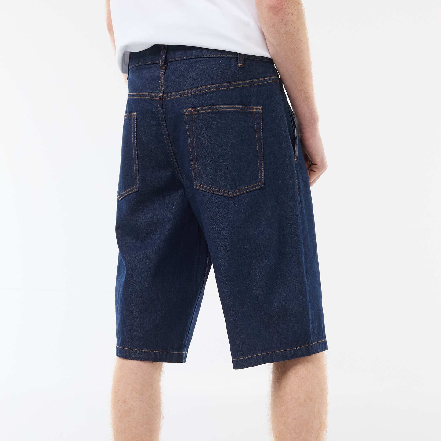 Baggy Denim Bermuda Shorts in Cotton BLUE