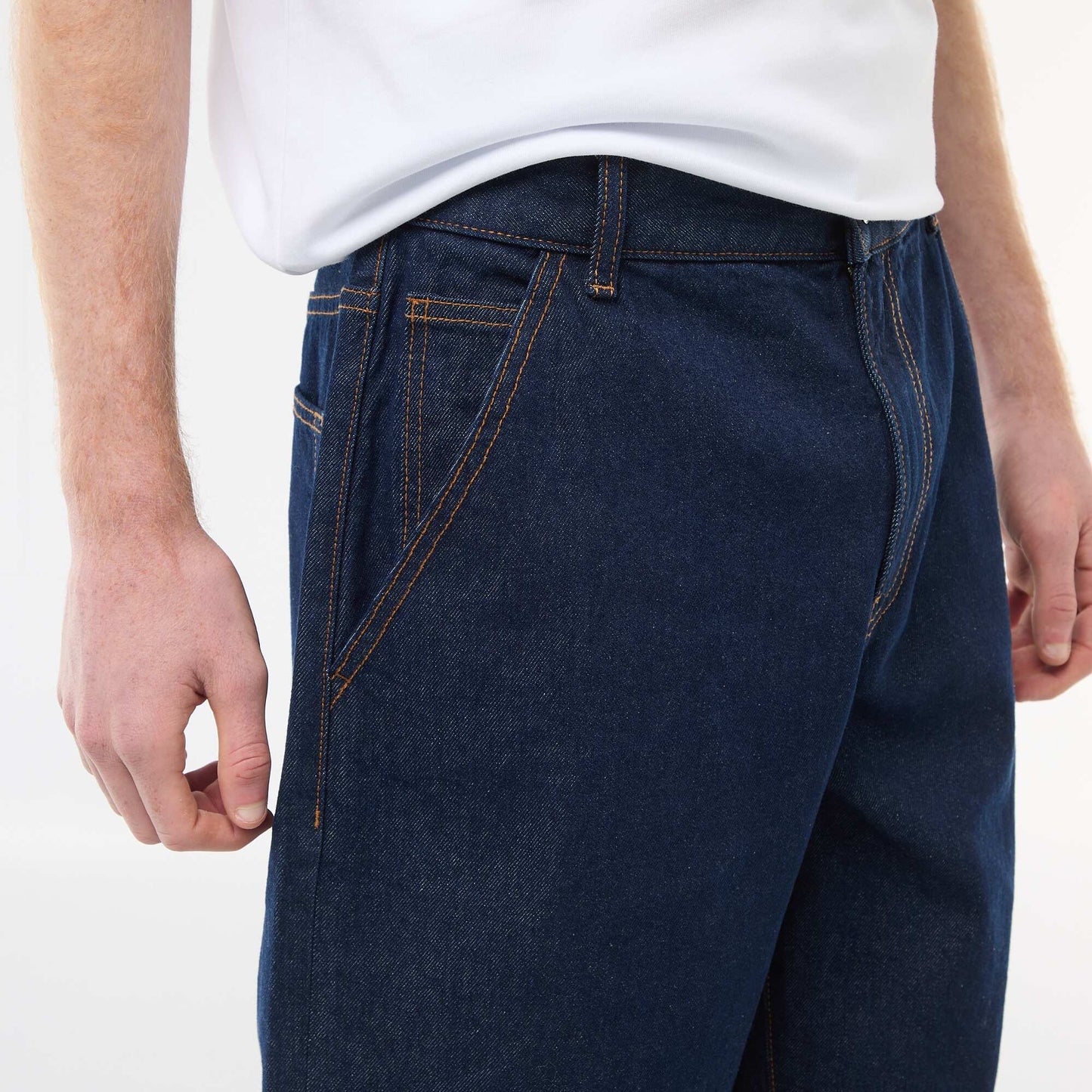 Baggy Denim Bermuda Shorts in Cotton BLUE