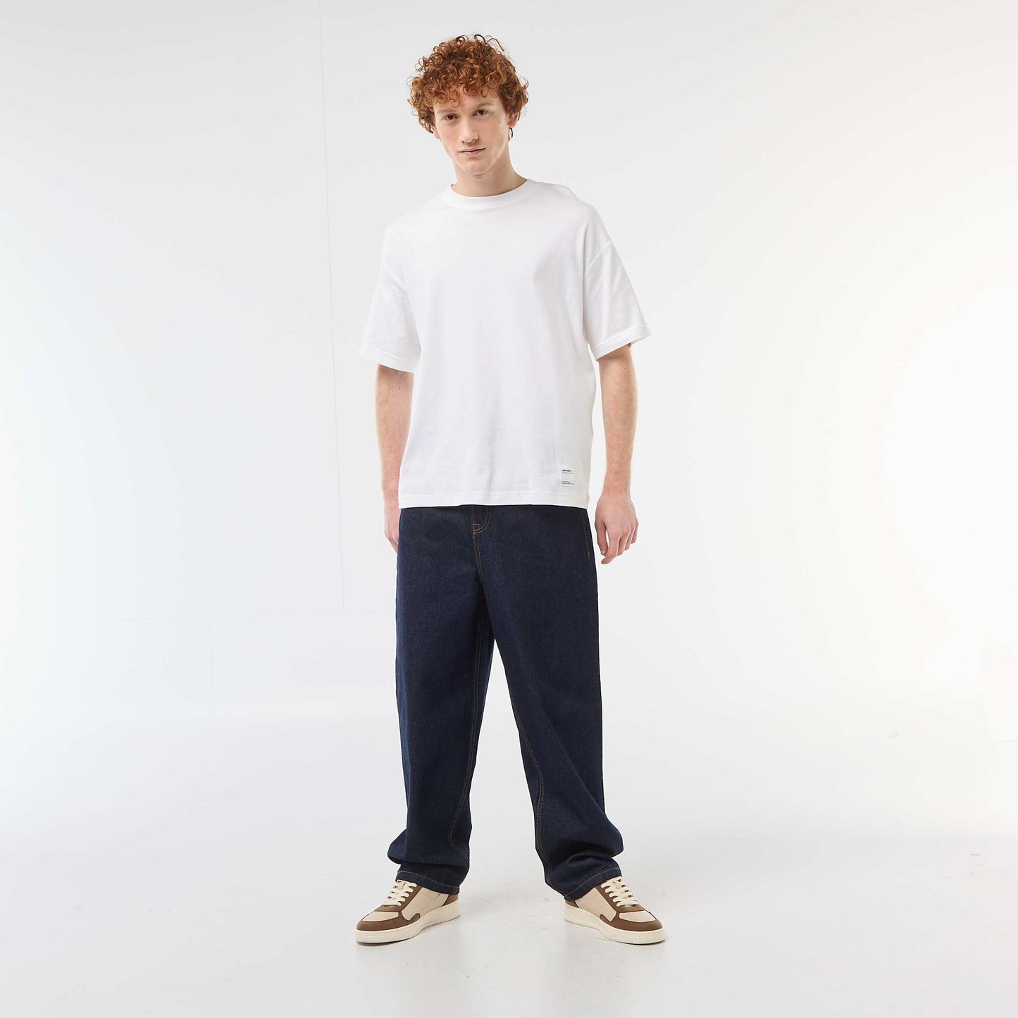Baggy Cotton Denim Pants BLUE