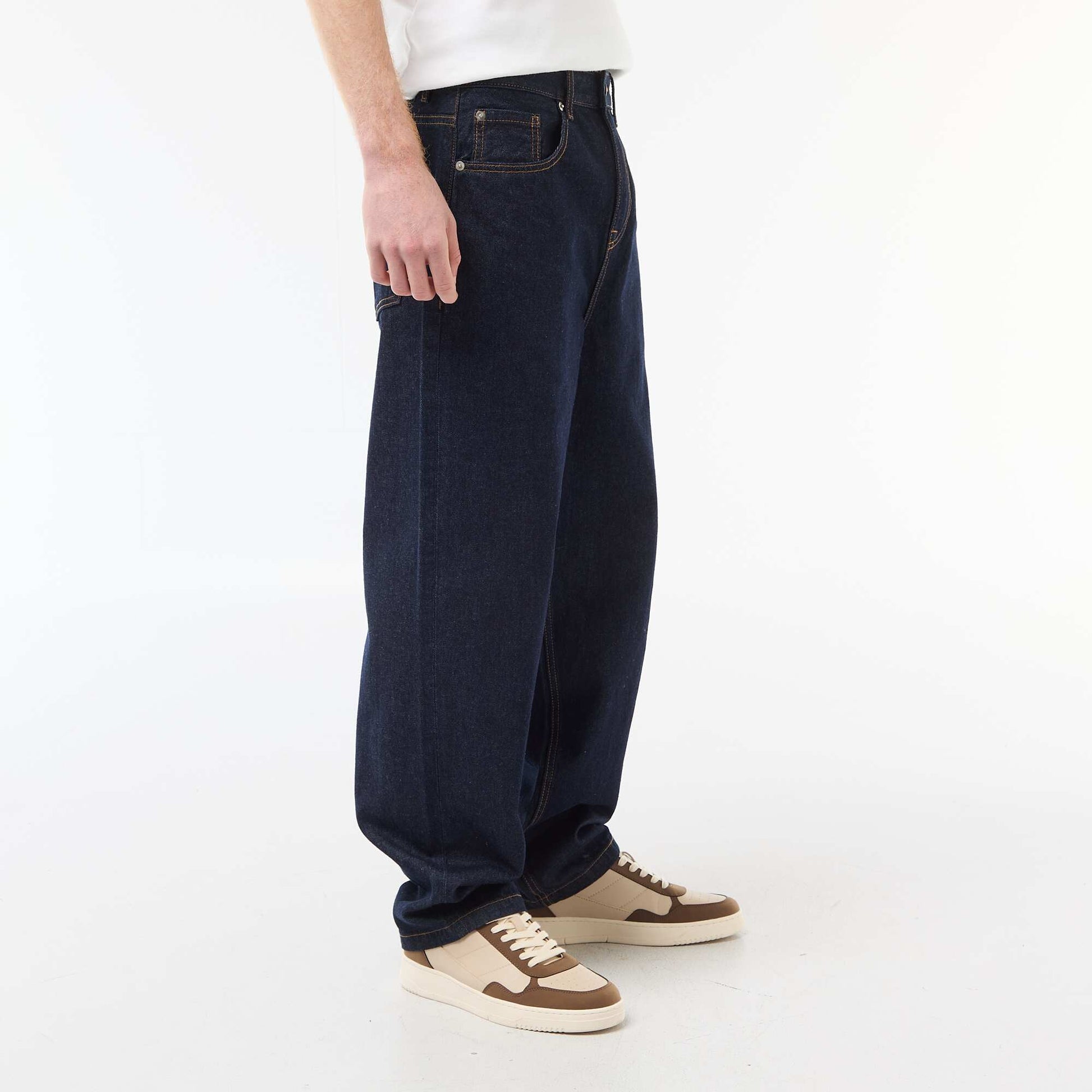 Baggy Cotton Denim Pants BLUE