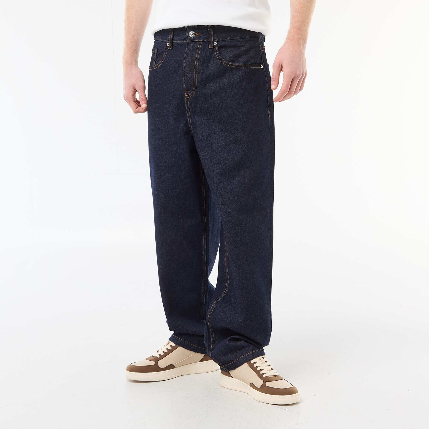 Baggy Cotton Denim Pants BLUE