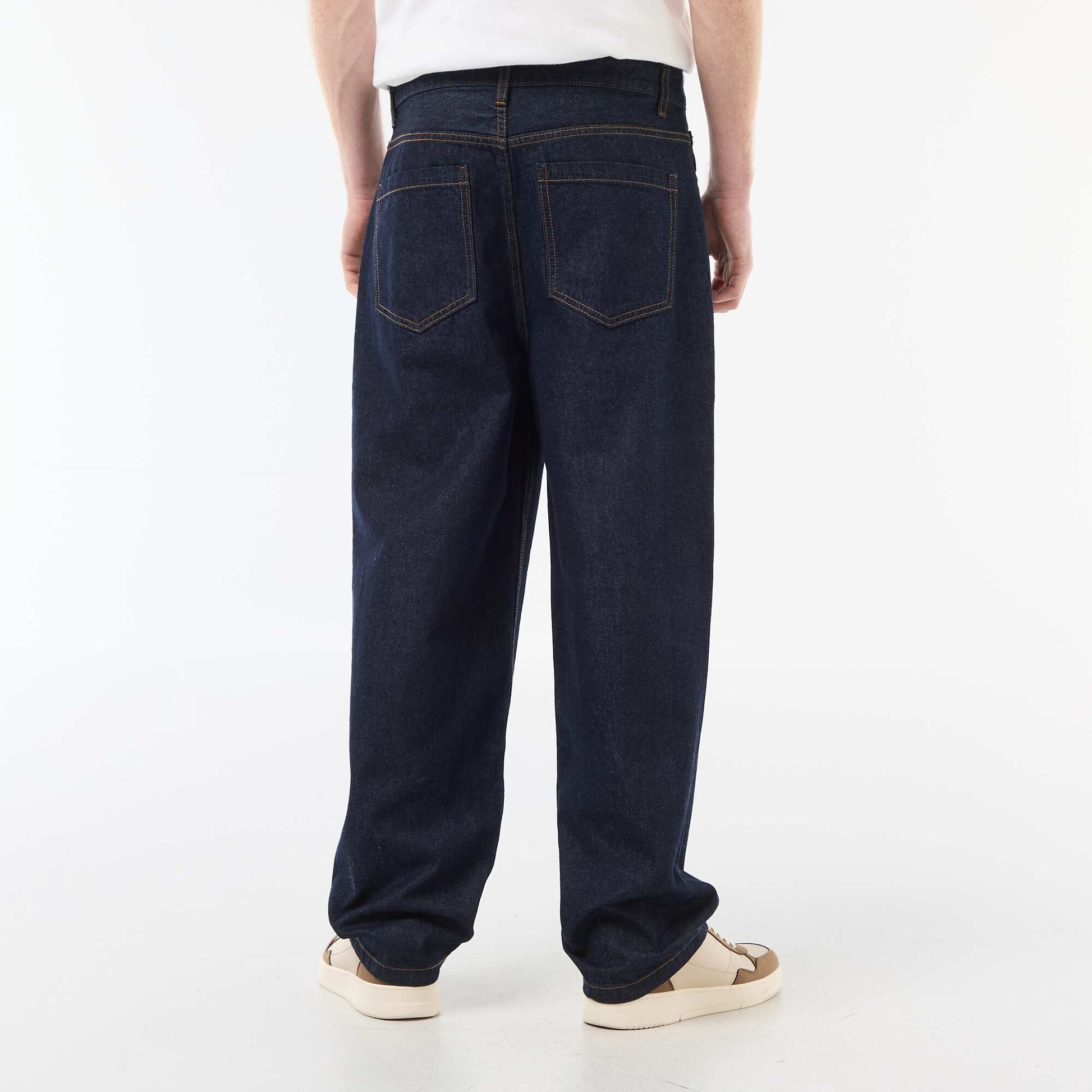 Baggy Cotton Denim Pants BLUE