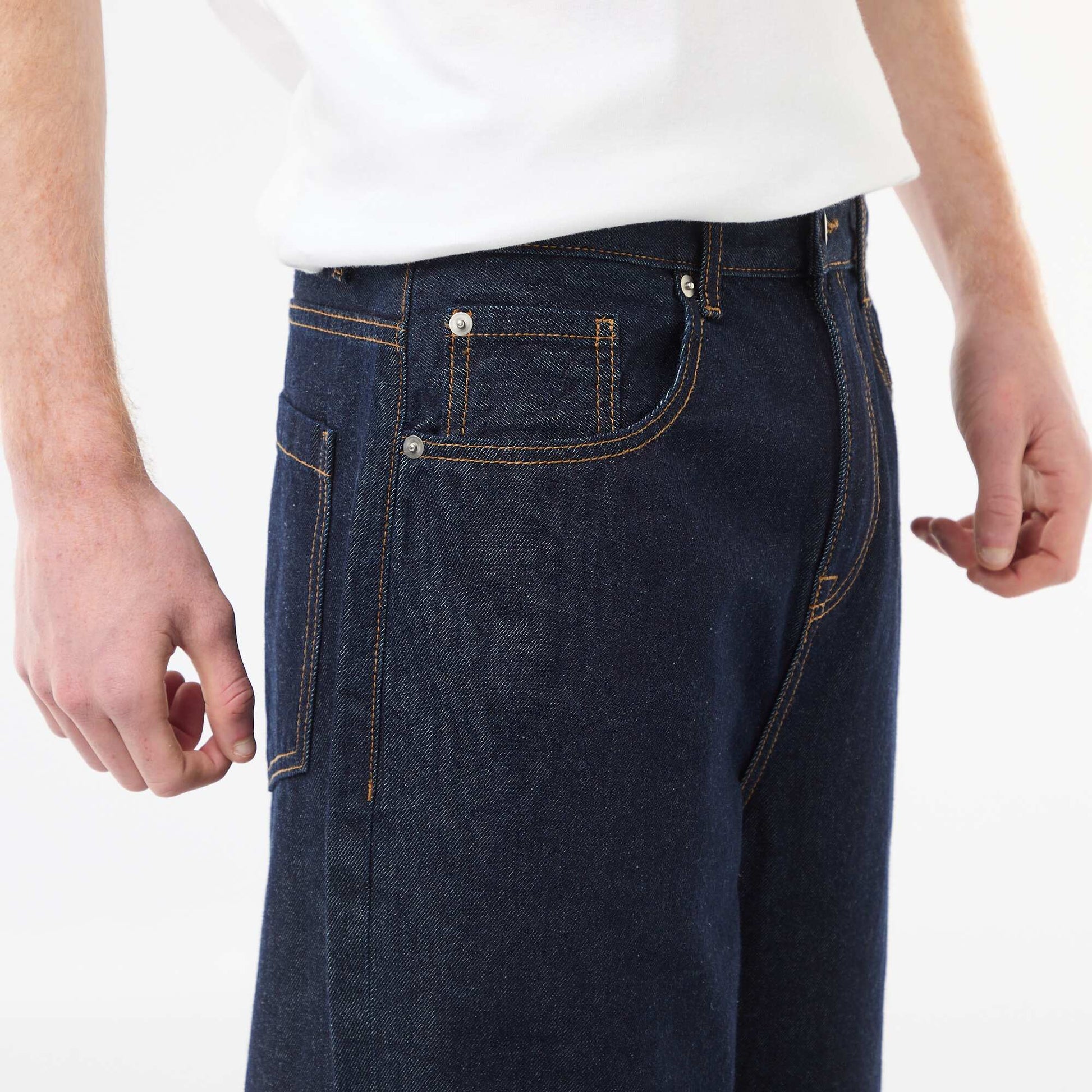 Baggy Cotton Denim Pants BLUE
