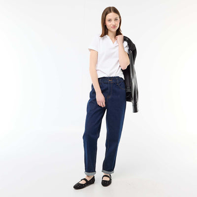 Mom Fit Paperbag Jeans BLUE