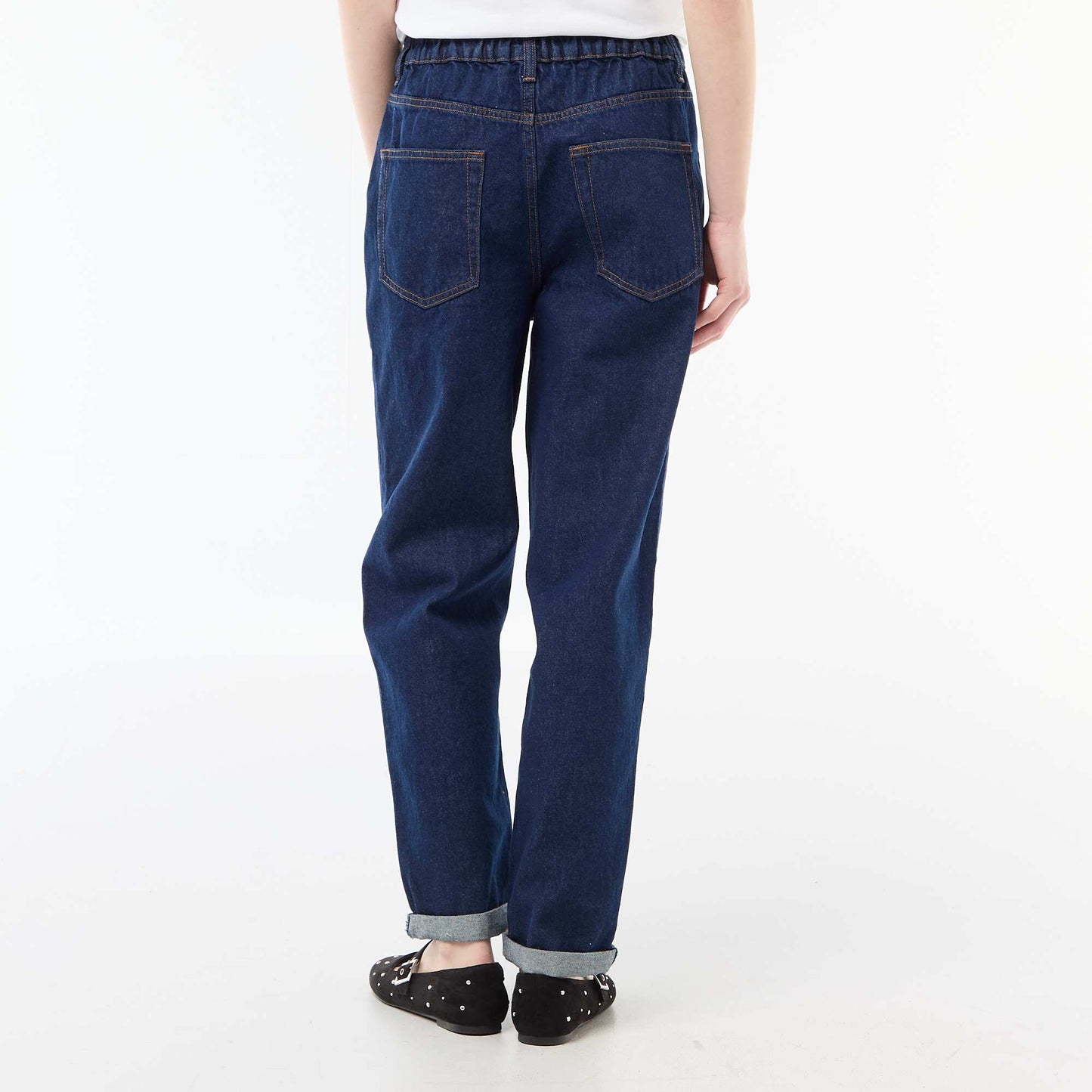 Mom Fit Paperbag Jeans BLUE