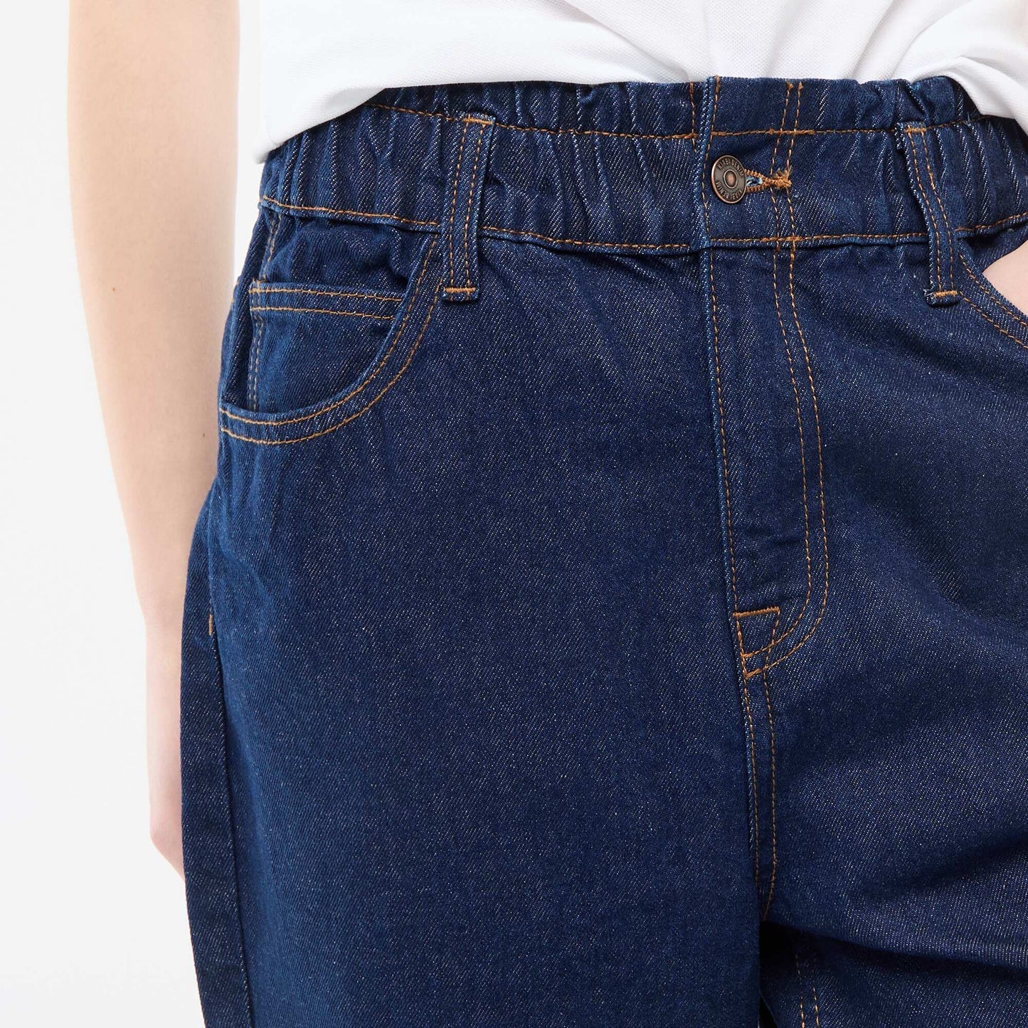 Mom Fit Paperbag Jeans BLUE