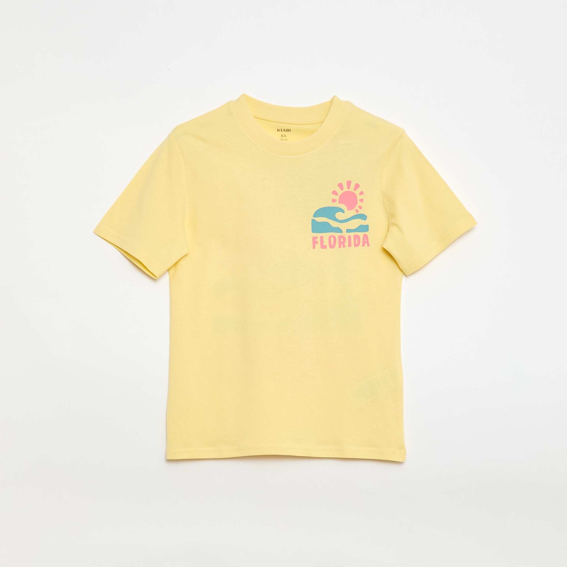 Printed Front and Back Short-Sleeve T-Shirt BEIGE