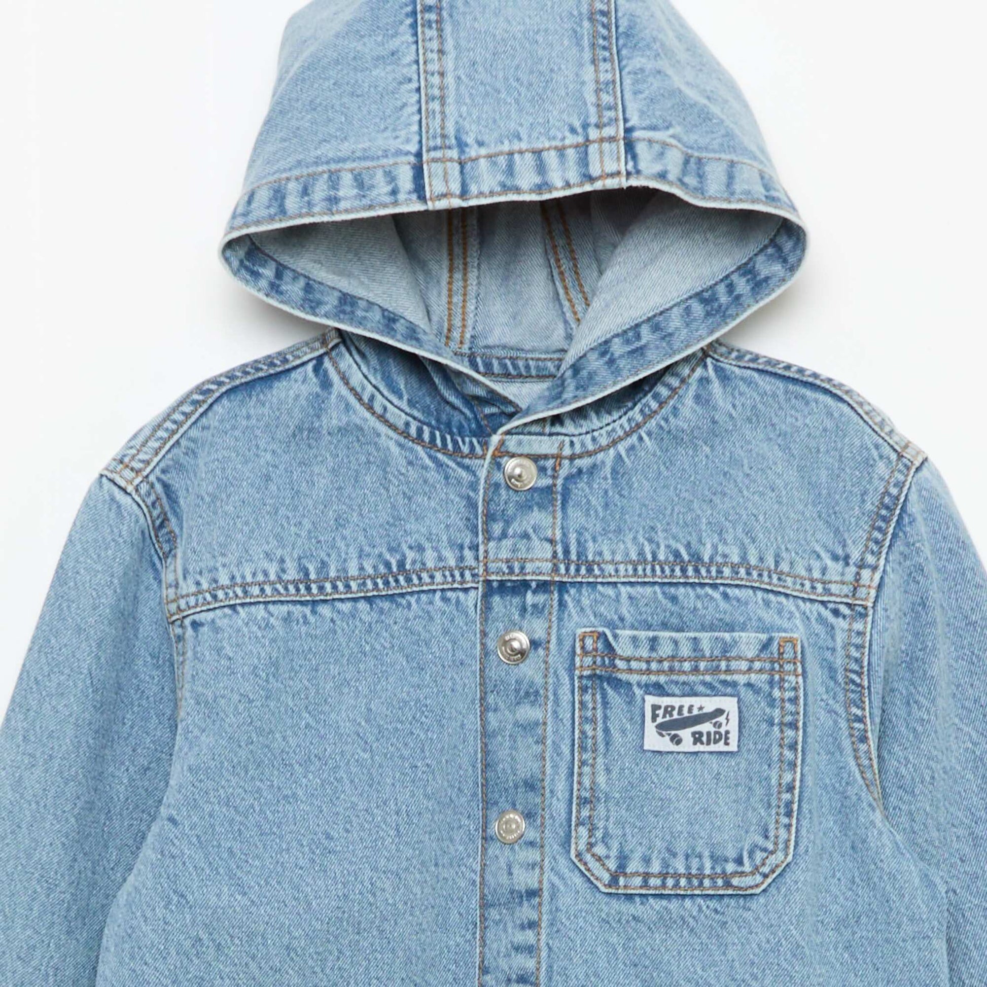 Denim Jacket with Hood BLUE