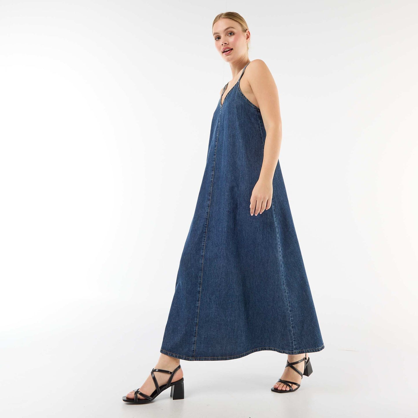 Longline Denim Dress BLUE