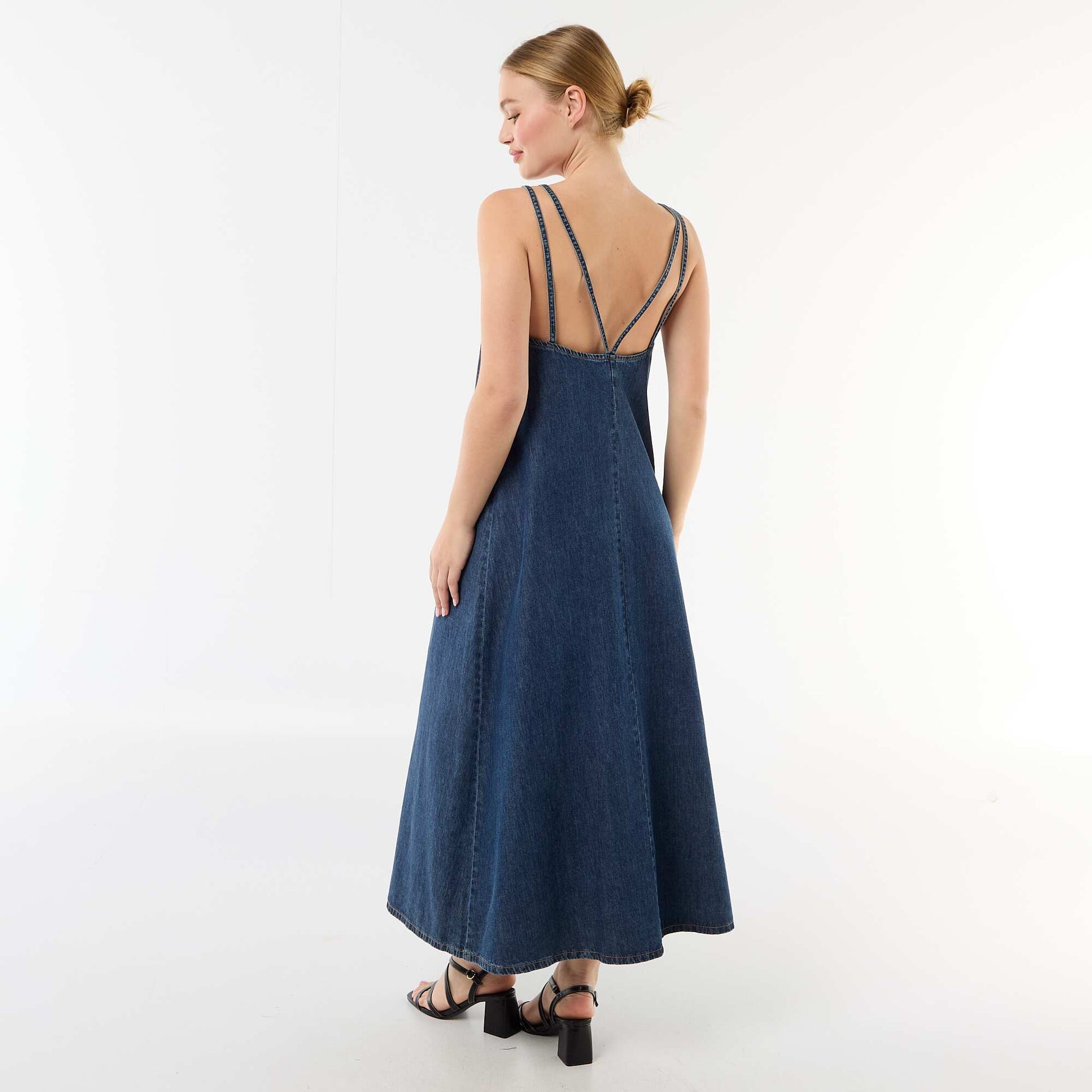 Longline Denim Dress BLUE