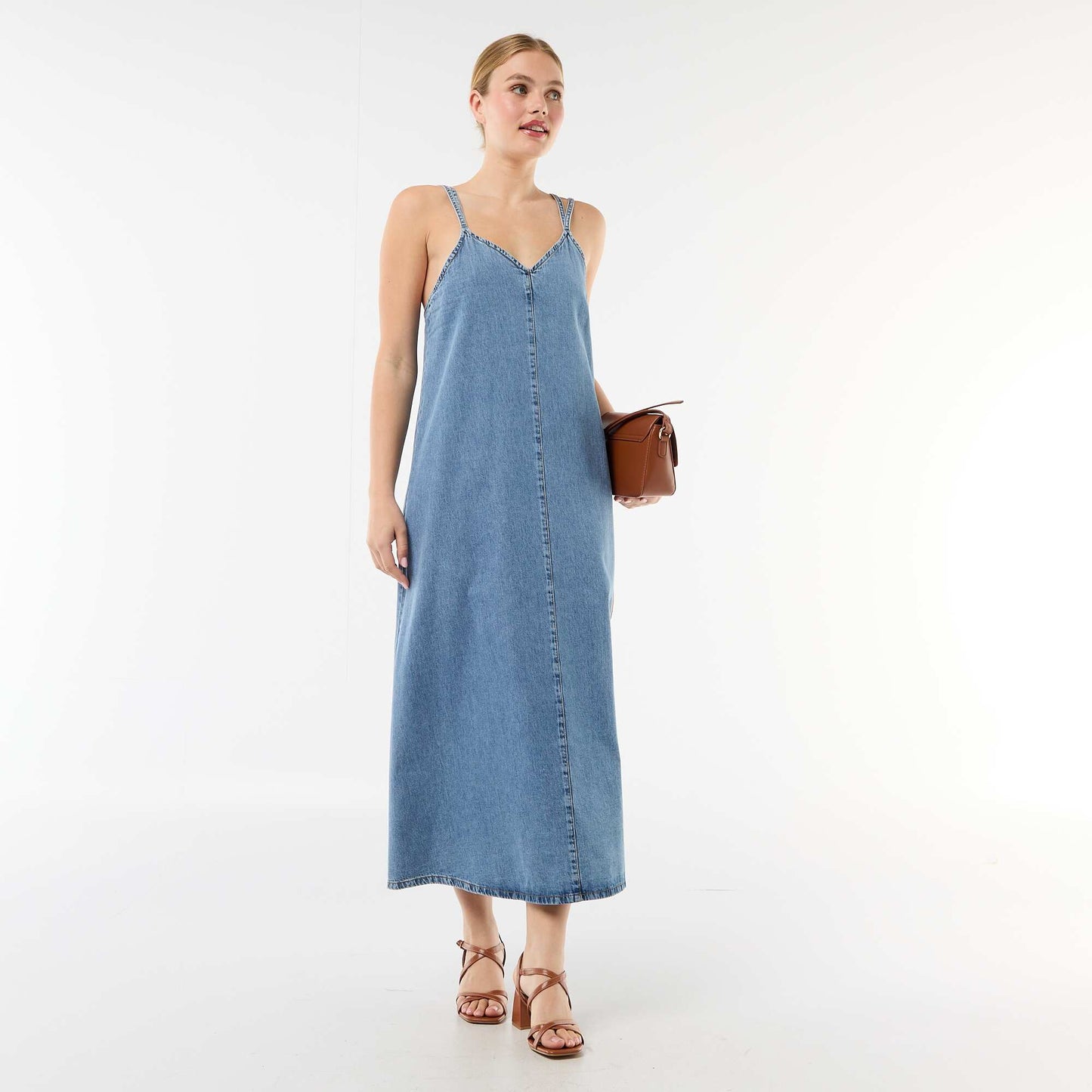 Longline Denim Dress BLUE