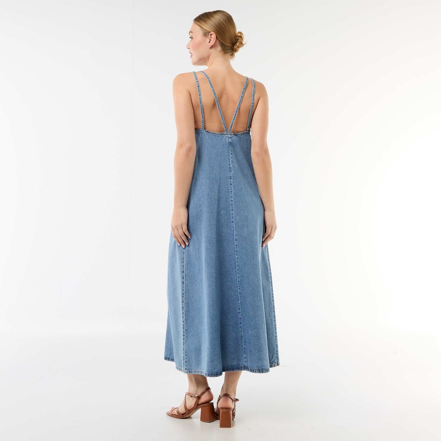 Longline Denim Dress BLUE