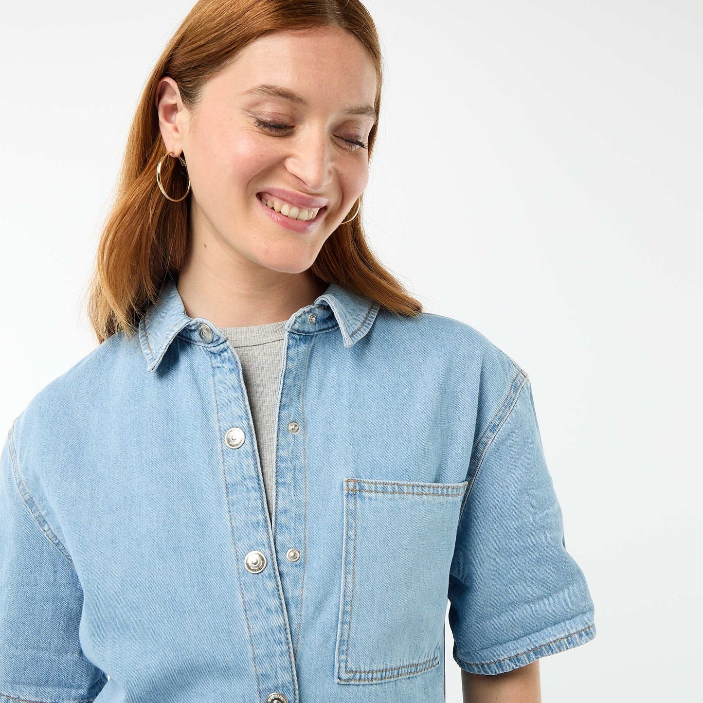 Denim Short Jumpsuit BLUE