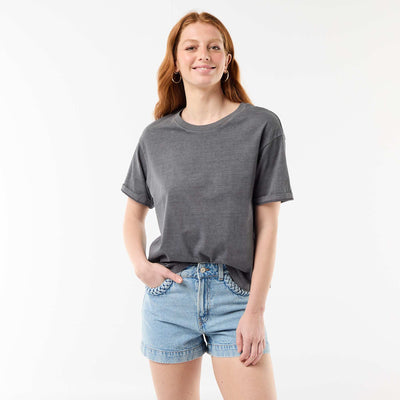 Denim shorts with braided pockets BLUE
