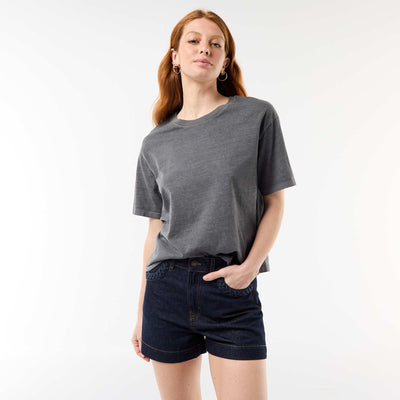Denim shorts with braided pockets BLUE