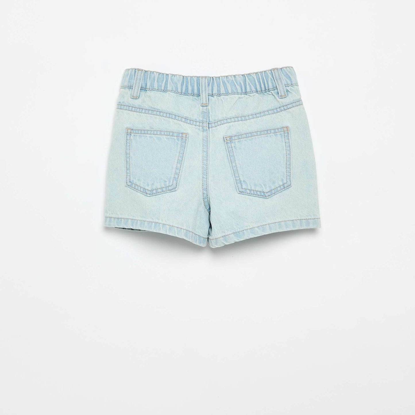 Embroidered denim shorts BLUE