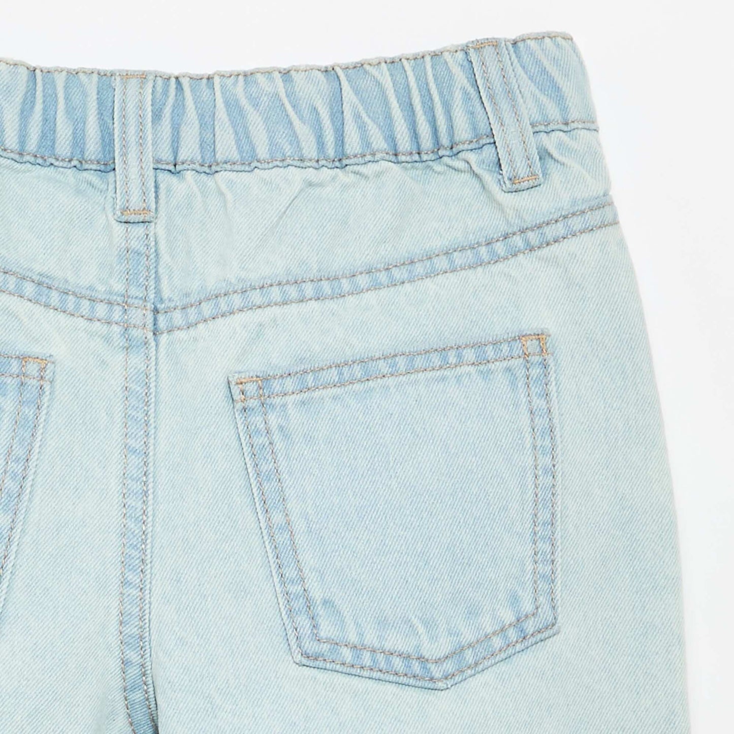 Embroidered denim shorts BLUE