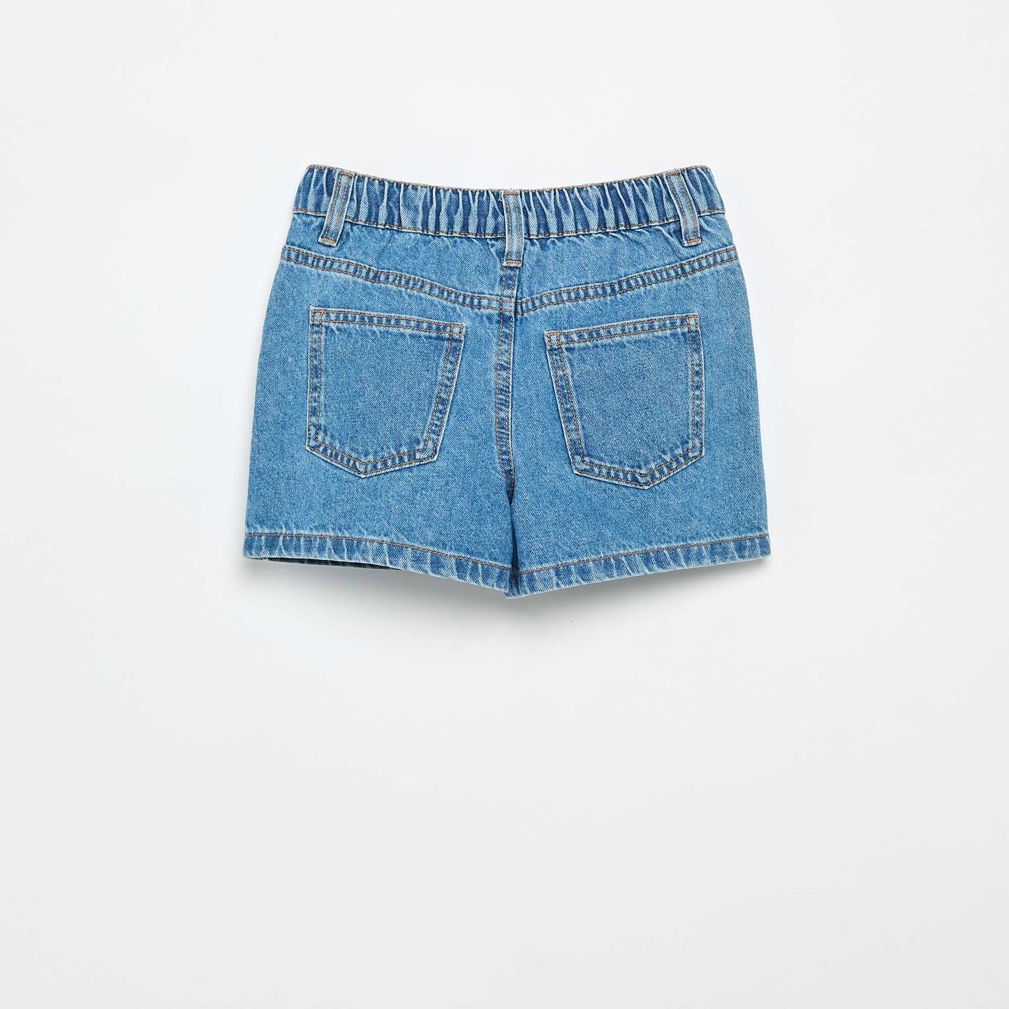 Embroidered denim shorts BLUE